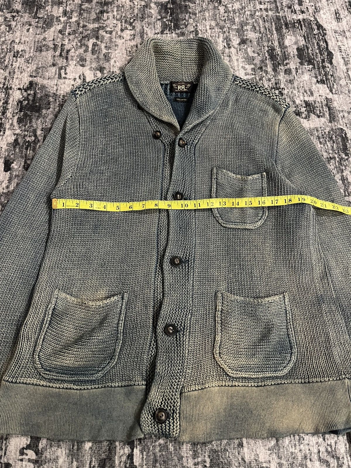 RRL Ralph Lauren RRL Double Ralph Lauren Indigo Cardigan Distressed Knit Size US L / EU 52-54 / 3 - 17 Thumbnail