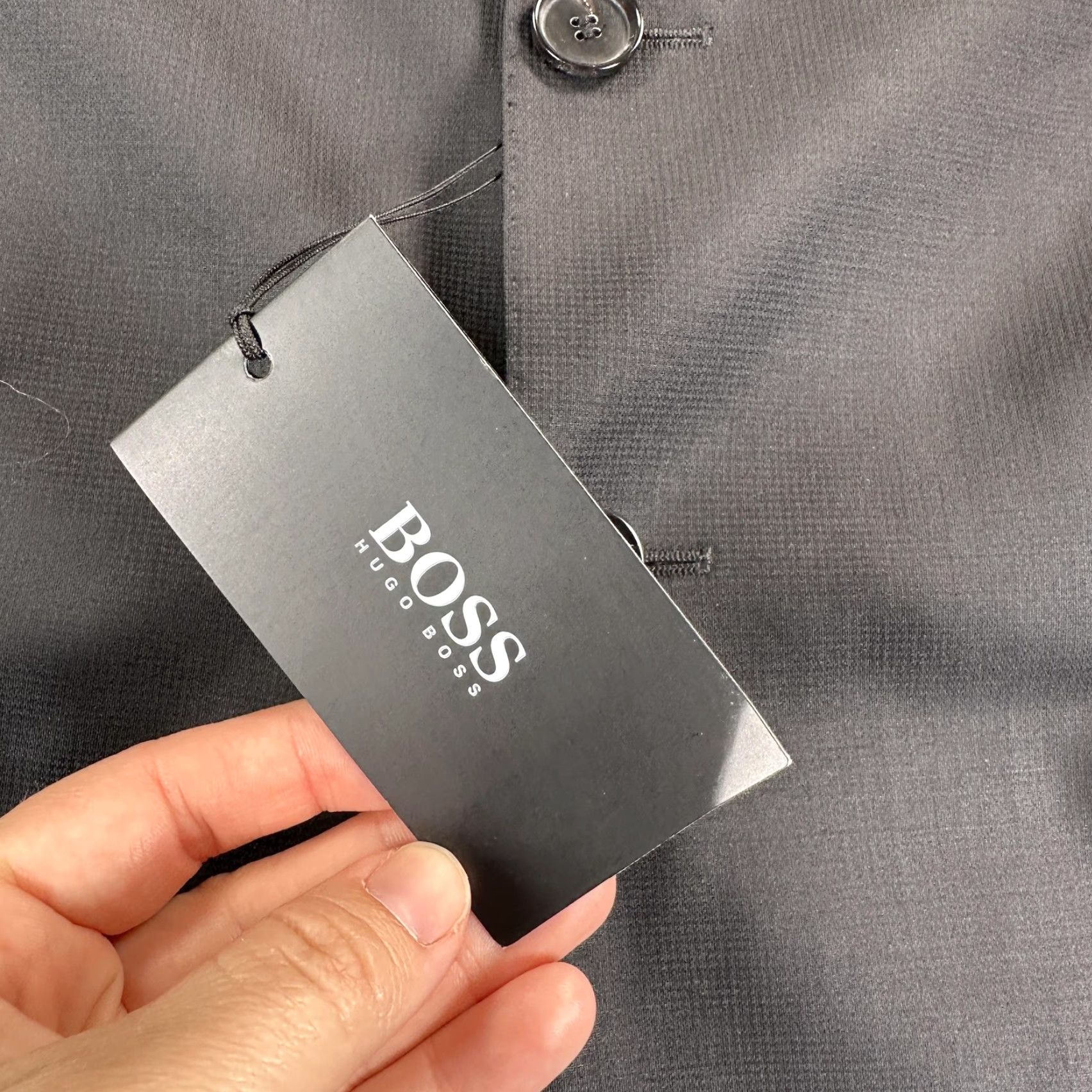 Hugo Boss HUGO BOSS Blazer Sport Coat Mens 40L Black Ryan1 Win1 Suit Jacket Two-Button Notch Lapel Long Classic Business Formal Wedding Jacket Mens Size 40R - 3 Thumbnail