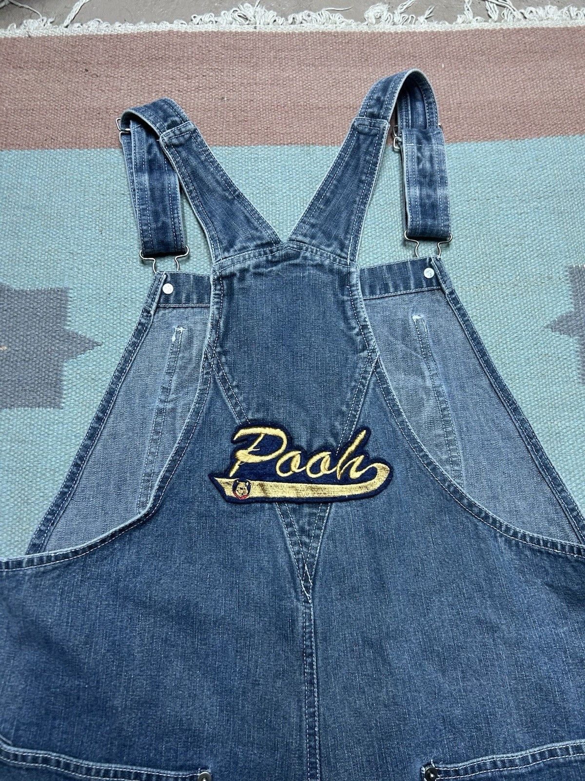 Disney Vtg Winnie the Pooh denim overalls embroidered Disney 36/37 Size 36" / US 14 / IT 50 - 10 Thumbnail