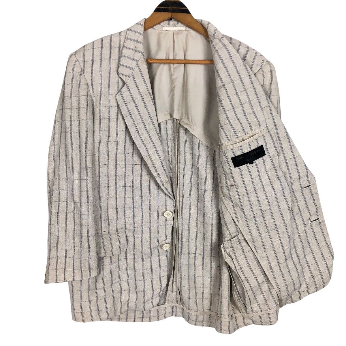 Comme des Garcons Homme Vintage Comme Des Garcons Homme S/S 1991 Linen Plaid Blazer Size US S / EU 44-46 / 1 - 7 Thumbnail