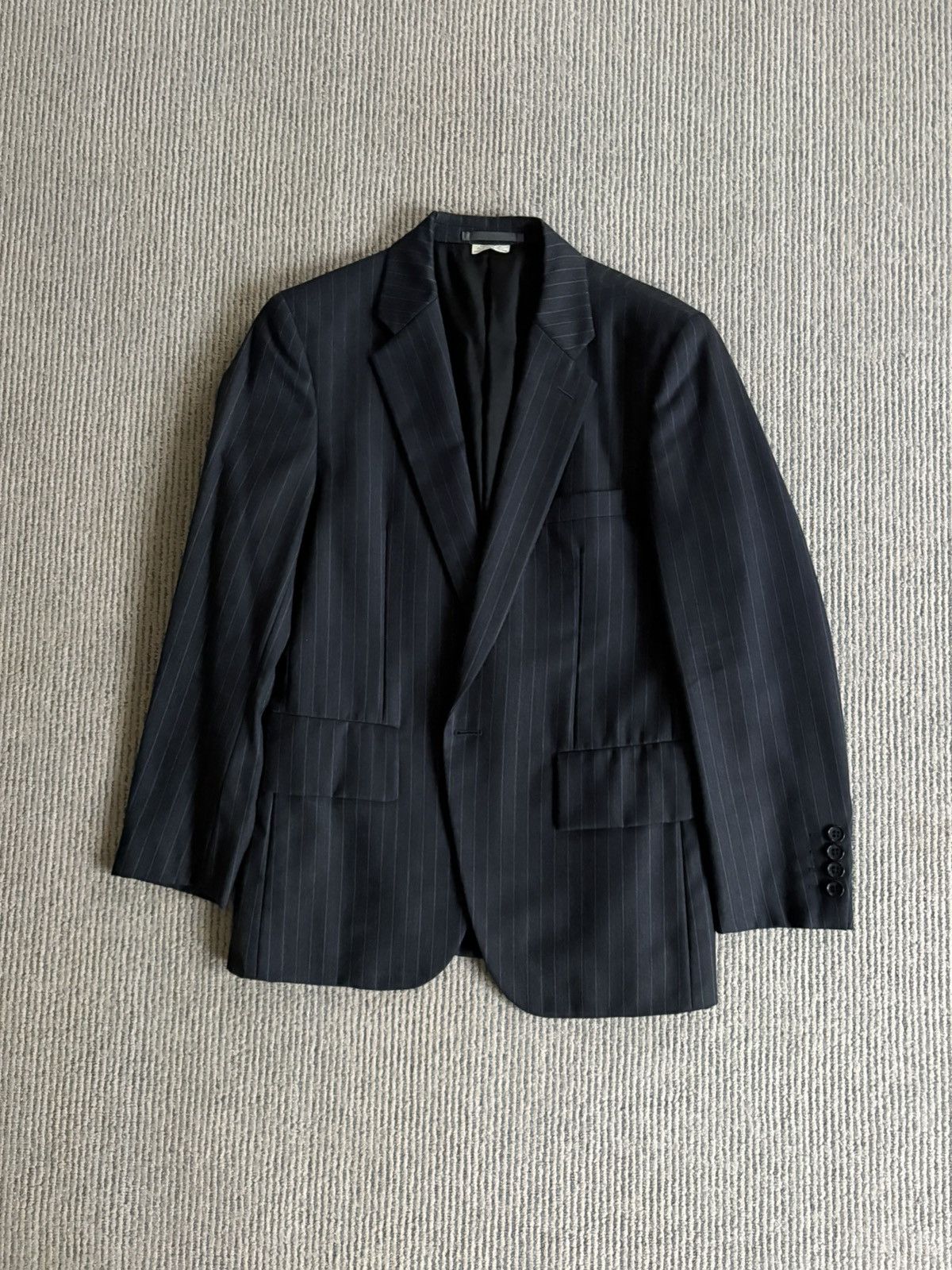 Comme des Garcons Homme Deux Pinstripe Grey Blazer Size 44S - 1 Thumbnail