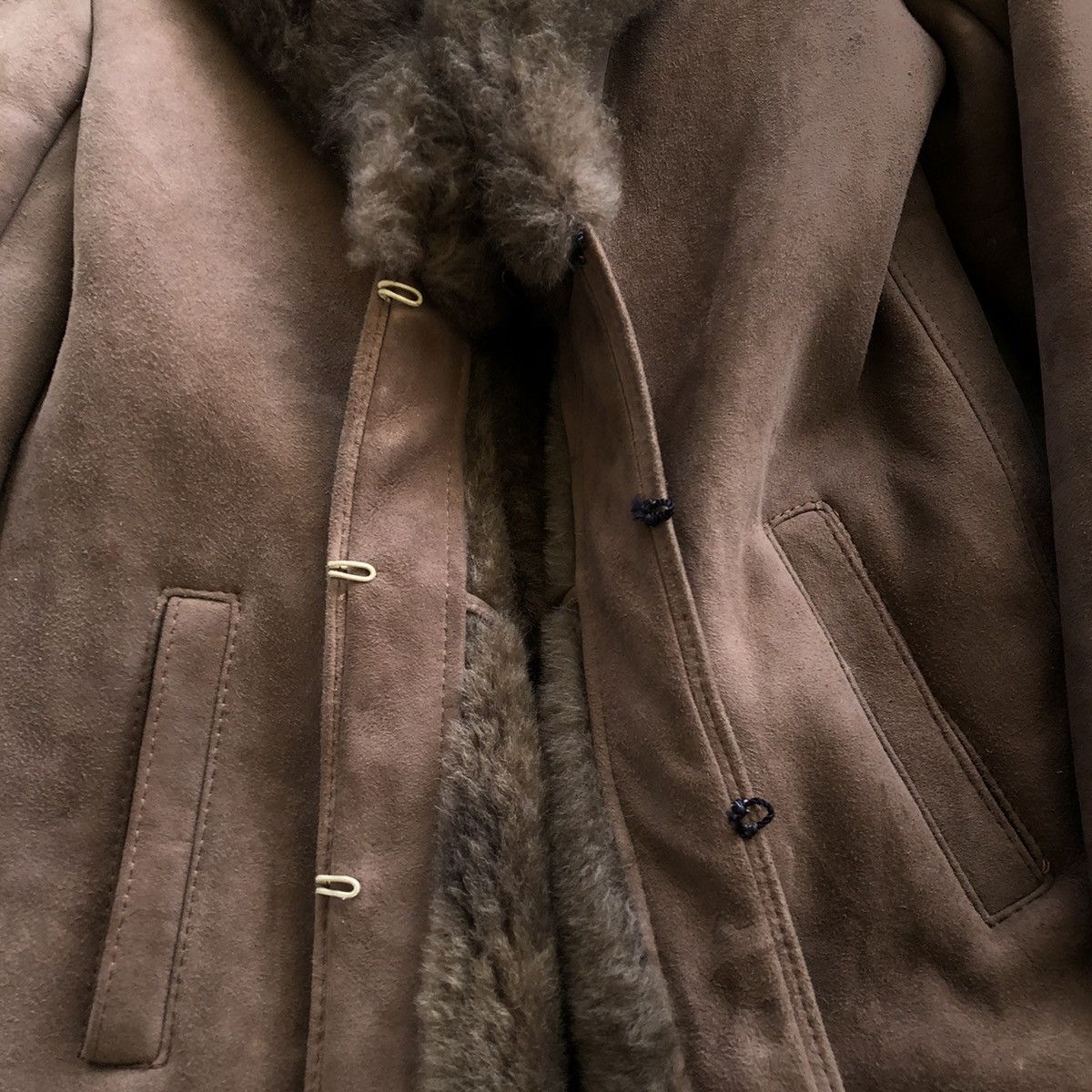 Other Vintage Brand Sheepskin Faux Fur Brown Triacetate Clip Coat Size US XS / EU 42 / 0 - 7 Thumbnail
