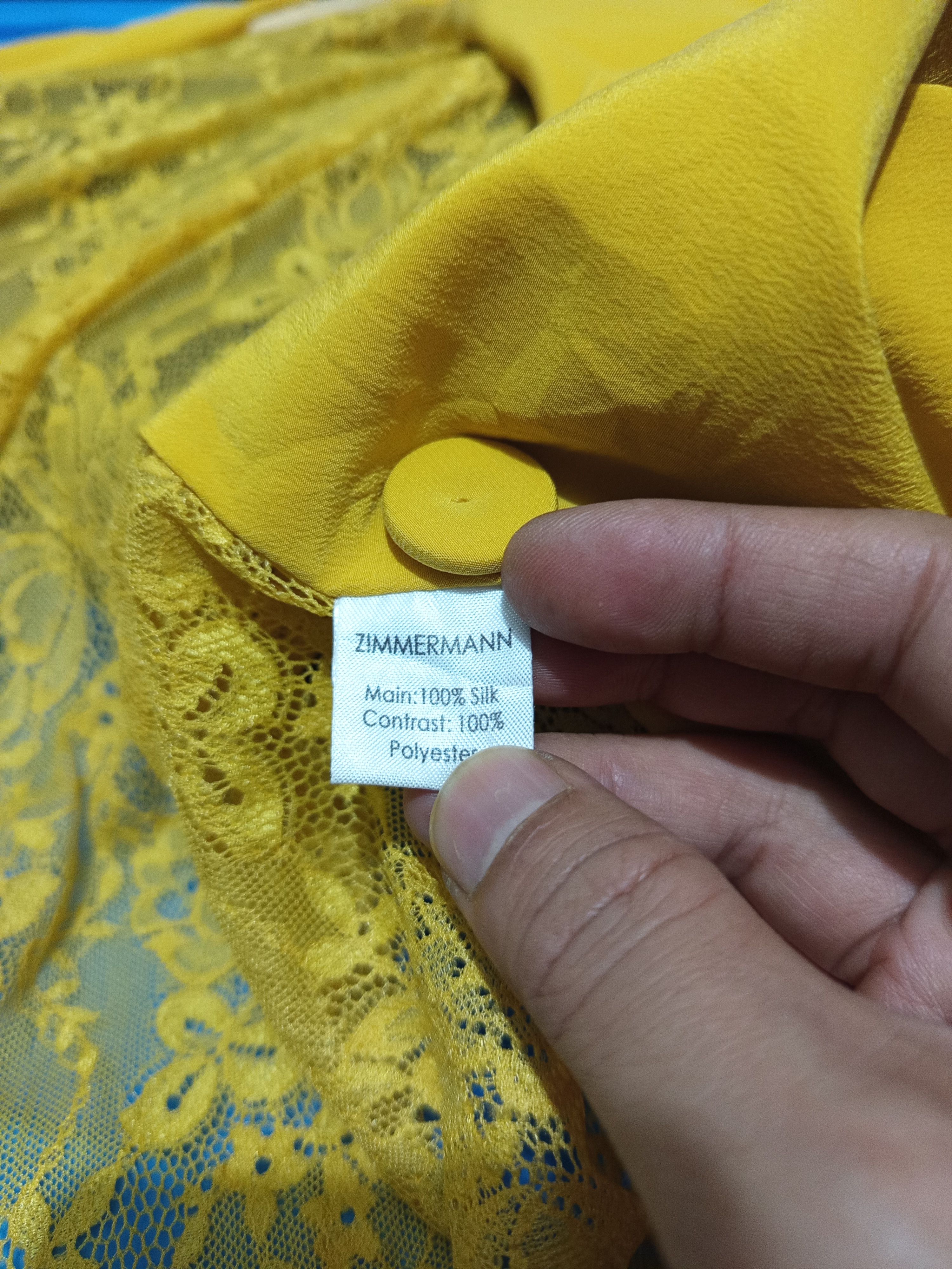 Zimmermann Zimmermann Yellow Silk Lace Panel Blouse Size XS / US 0-2 / IT 36-38 - 11 Thumbnail