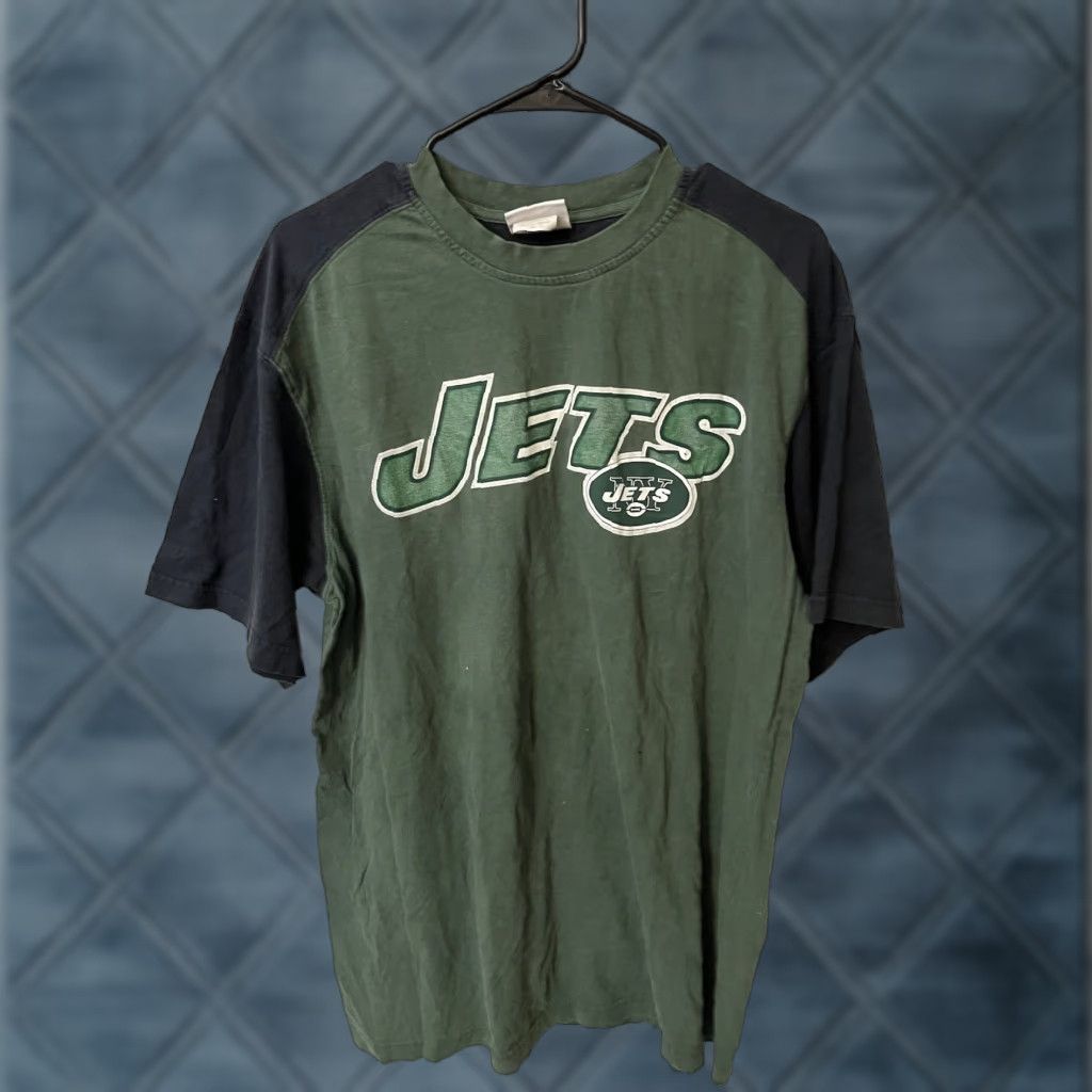 NFL VINTAGE NFL Jets T-Shirt Mens XL Green Cotton Knit Logo 90s Football Shirt Size US XL / EU 56 / 4 - 1 Thumbnail