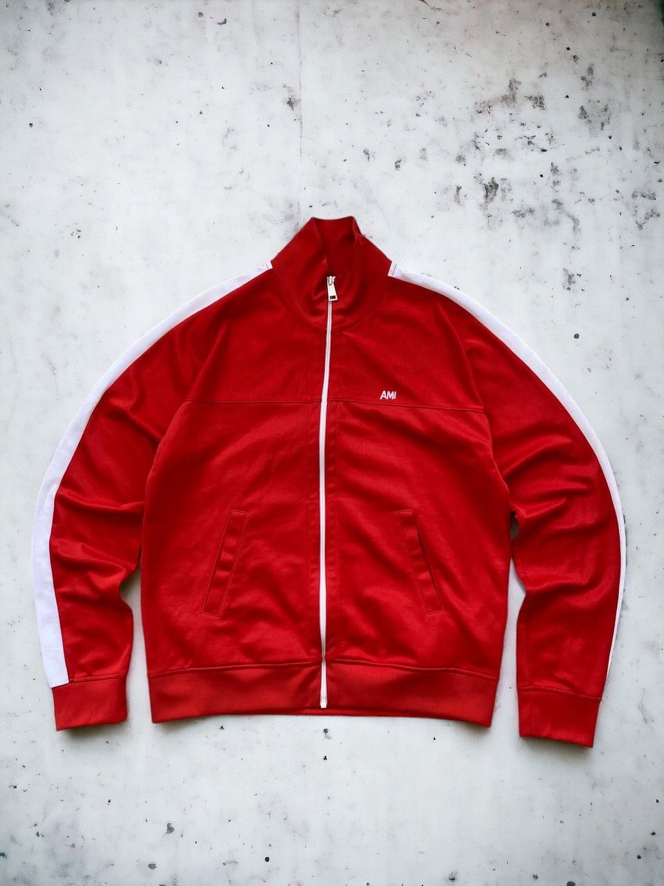 AMI AMI Alexandre Mattiussi Full Zip Red Track Jacket | Grailed