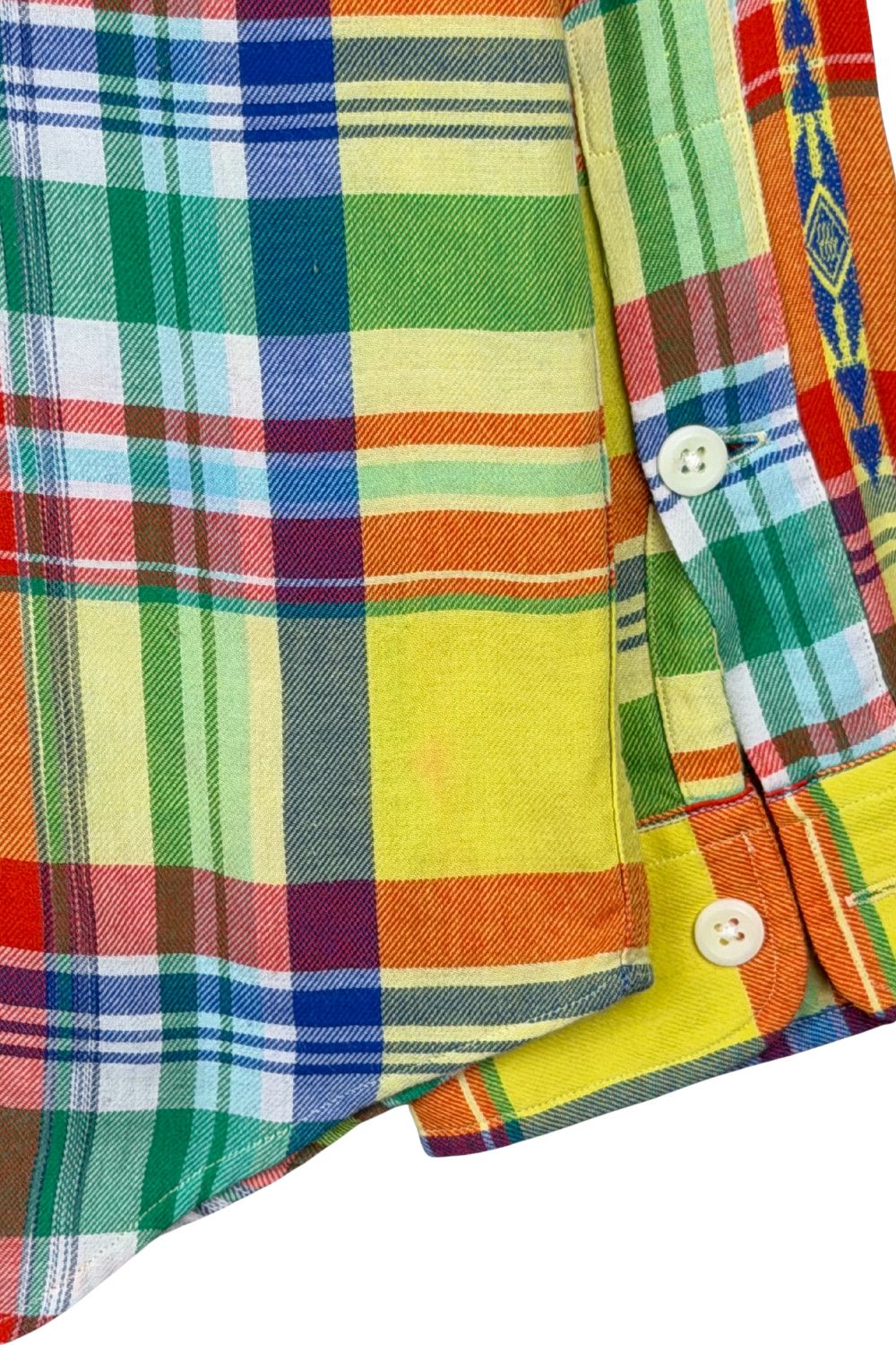Polo Ralph Lauren SS01 PRL Multicolor Madras Plaid Shirt with Woven Motifs Size US M / EU 48-50 / 2 - 10 Thumbnail