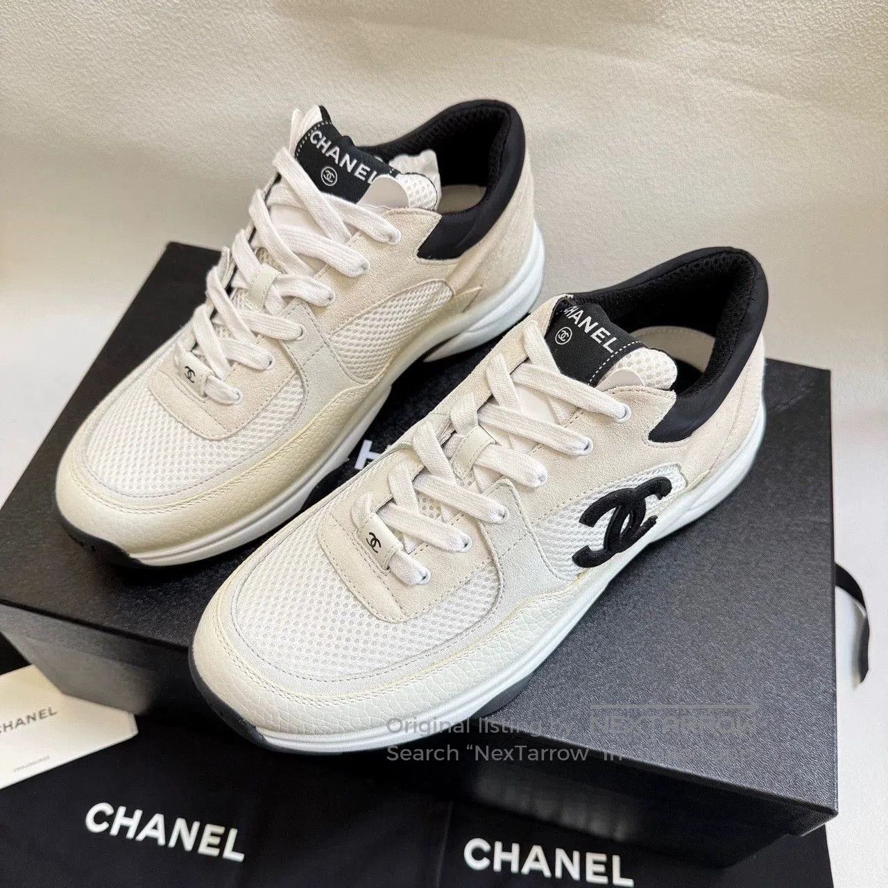 Chanel chanel black and white low-top sneakers. Size US 9 / EU 42 - 2 Thumbnail