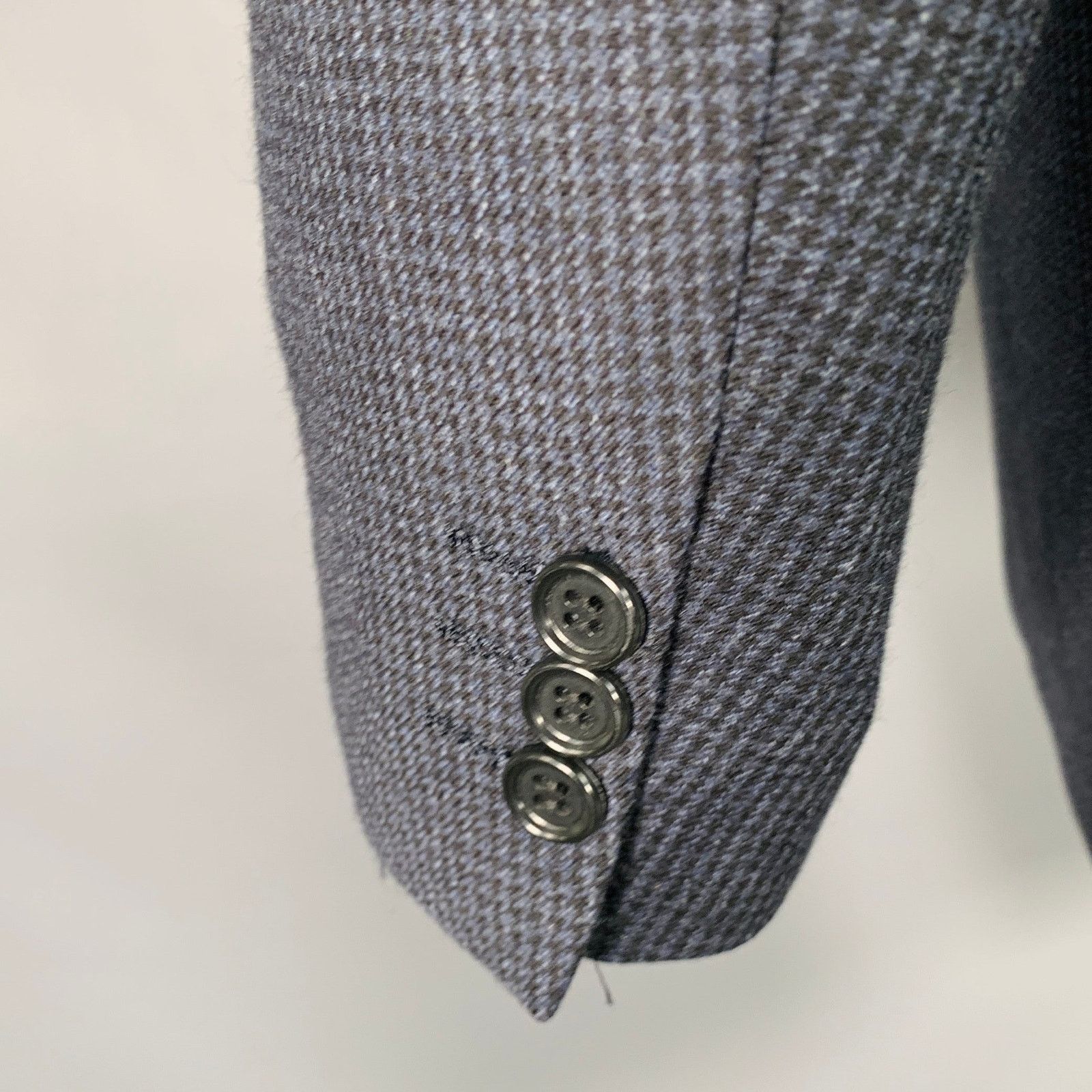 U.S. Polo Assn. POLO Black Navy Wool Houndstooth Sport Coat Size 40R - 5 Thumbnail