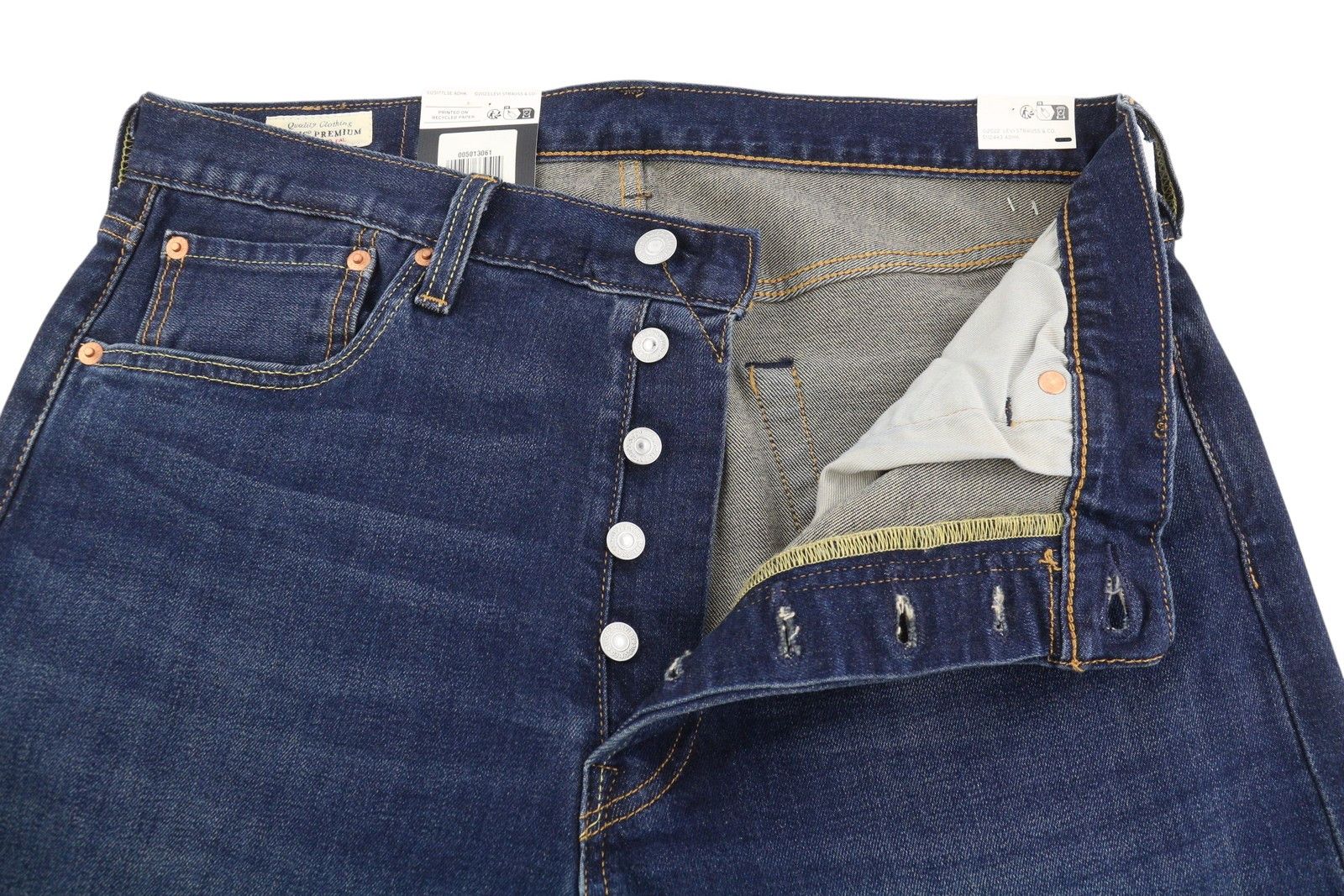 Levi's 501 W33/L30 Straight Stretch Faded Blue Jeans 87064 Size US 33 - 4 Thumbnail