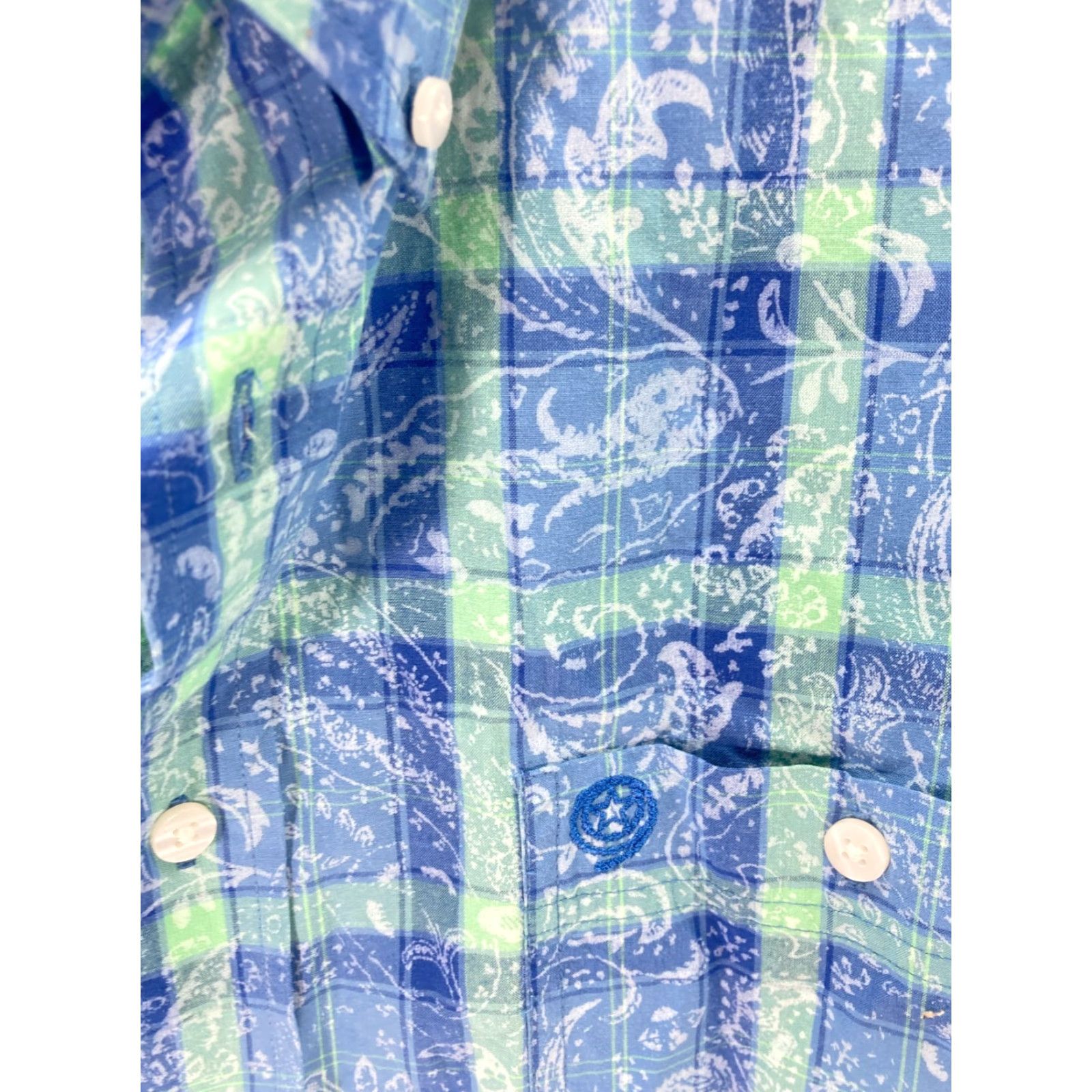 Wrangler Wrangler George Strait Button-Down Shirt Mens 2XL Blue Plaid Paisley Long Sleeve Size US XXL / EU 58 / 5 - 6 Thumbnail