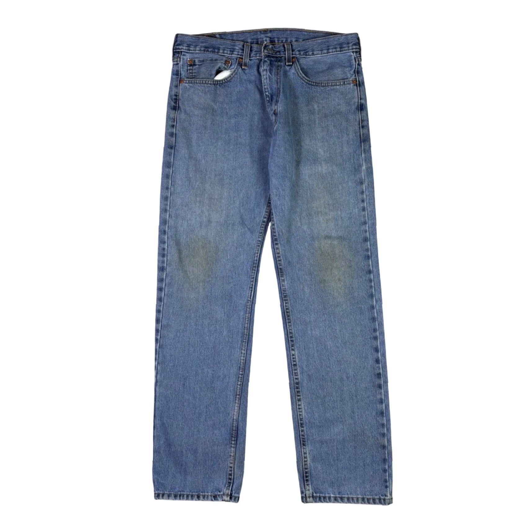 Levi's Levis 505 Regular Fit Straight Leg Blue Denim Jeans Mens 32x32 Medium Wash 90s Vintage Theme 90s Mens Size US 32 / EU 48 - 2 Thumbnail
