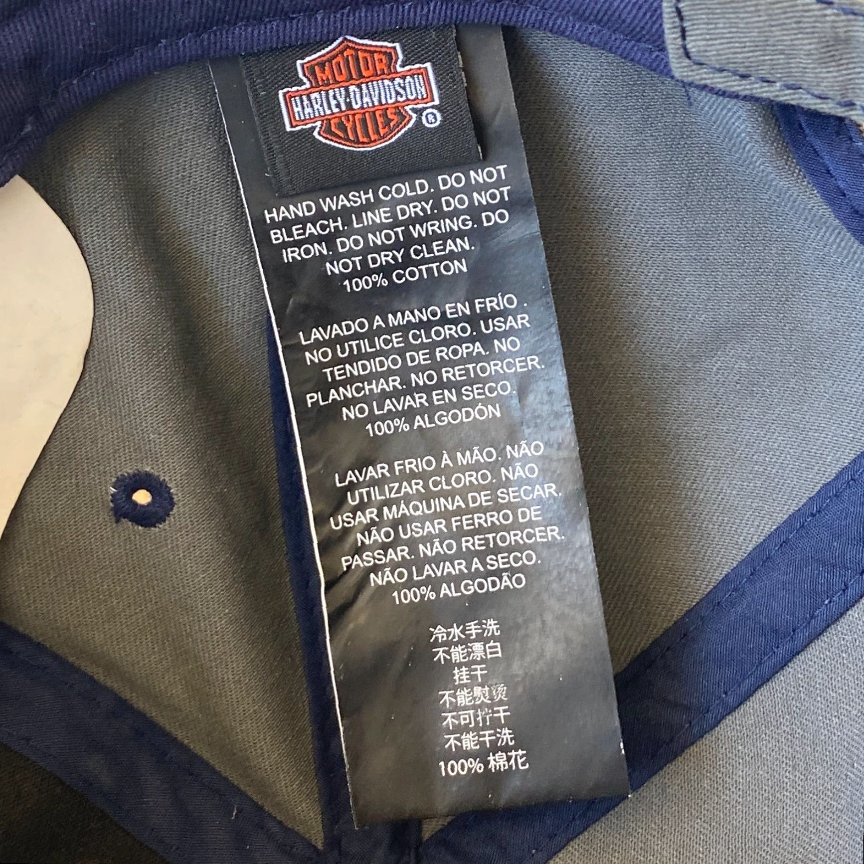 Harley Davidson Harley Davidson Strapback Hat Aviator Skull Wings Patch Blue Gray Orange One Size Unisex Adults Baseball Cap Size ONE SIZE - 7 Thumbnail