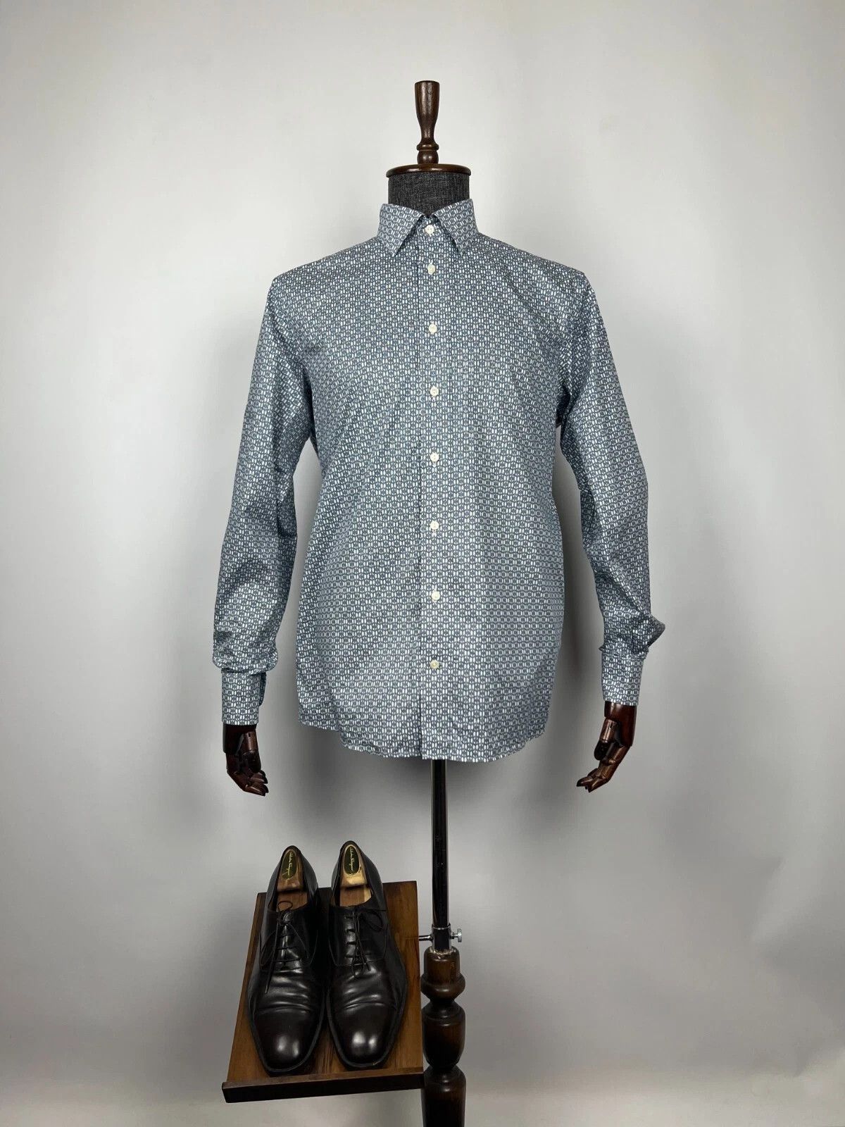 Eton Eton Contemporary Shirt Long Sleeve Blue White Abstract Size US XL / EU 56 / 4 - 1 Thumbnail
