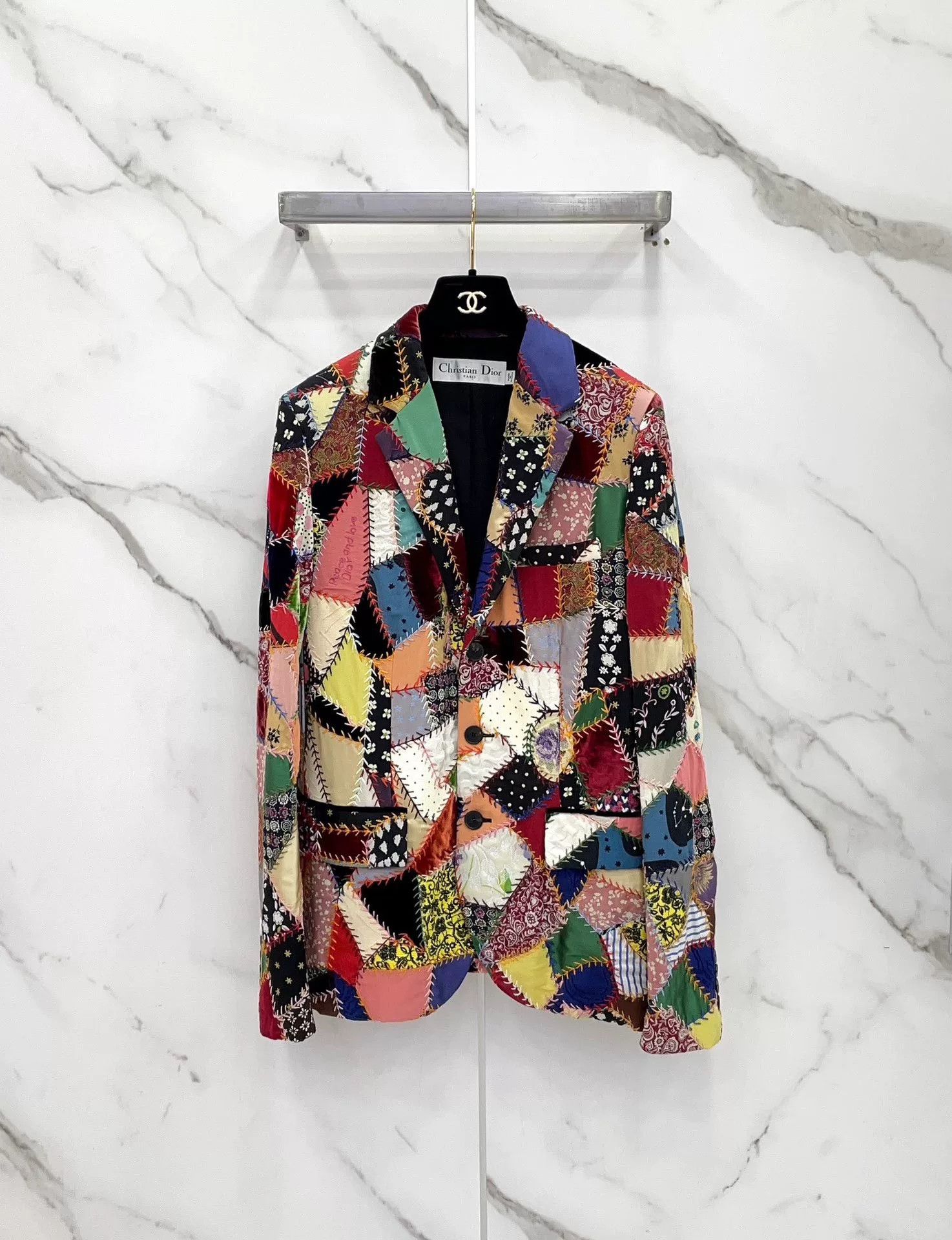 Dior Dior Silk Embroidered Patchwork Blazer Size S / US 4 / IT 40 - 1 Thumbnail