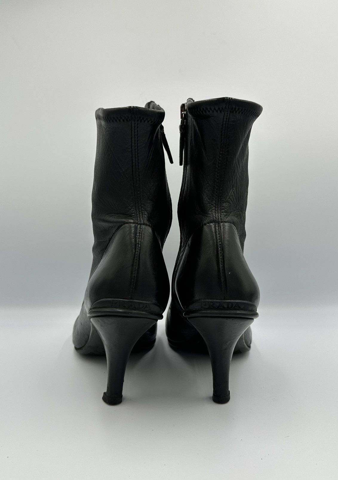 Prada Prada leather Boots with logo embroidery Size US 6 / IT 36 - 6 Thumbnail