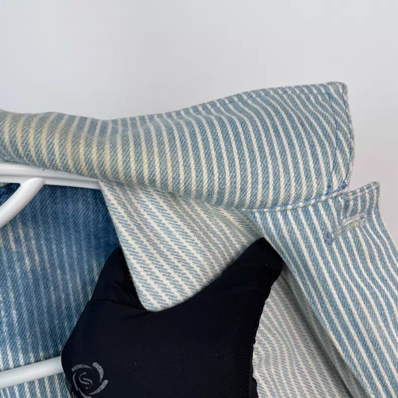 Louis Vuitton Louis Vuitton Blue ink stripe smudged logo long shirt Size US M / EU 48-50 / 2 - 6 Thumbnail