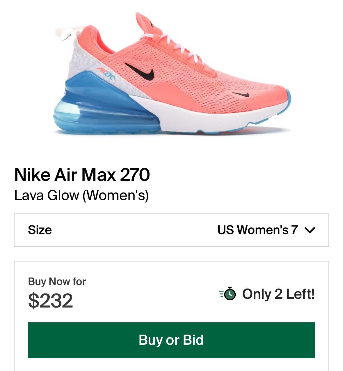 Nike Nike Air Max 270 in Lava Glow Size US 6 / EU 39 - 10 Thumbnail