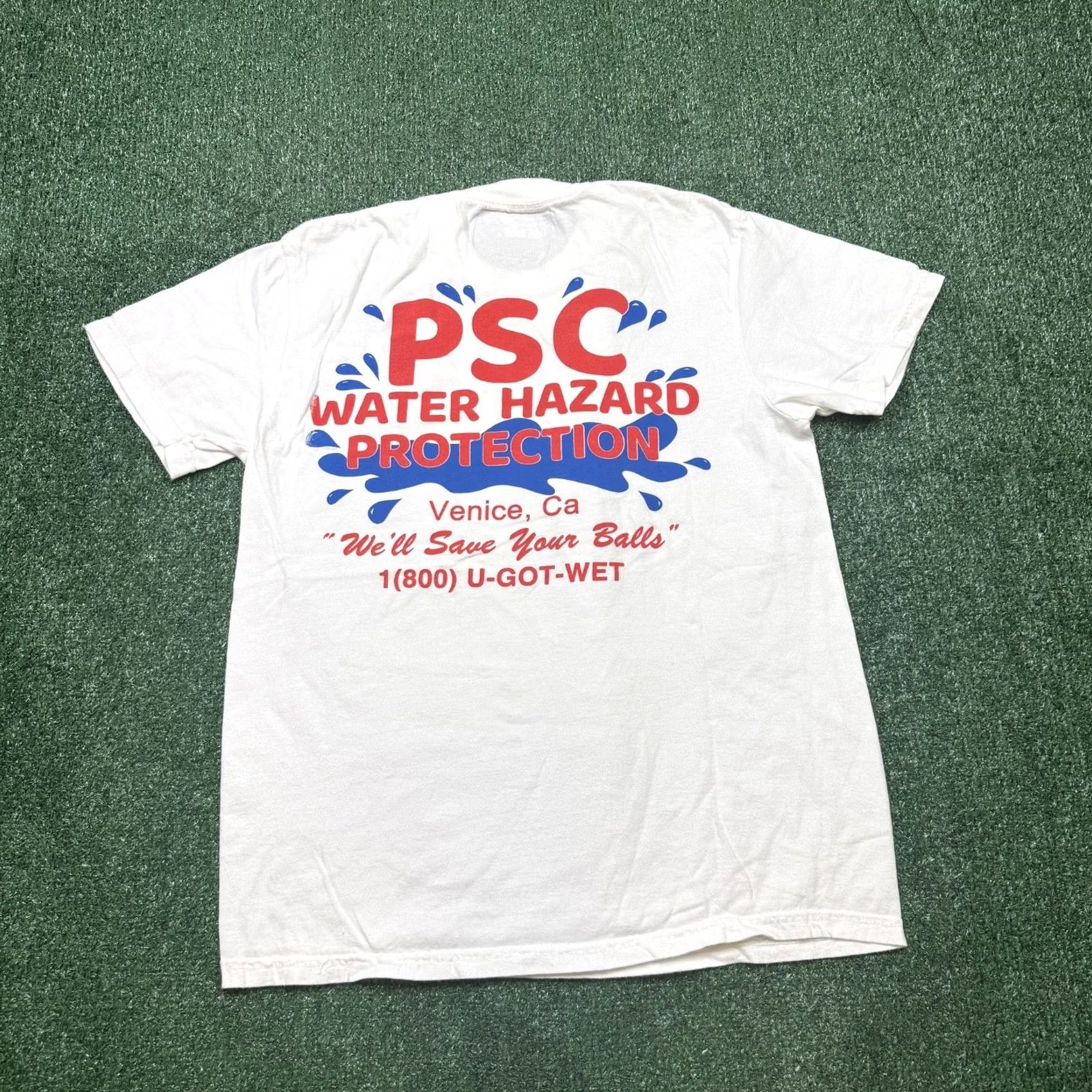 Vintage Penmar Social Club PSC Water Hazard Protection Venice T Shirt Men's M White Sports Short Sleeve Crew Neck Cotton All Seasons Breathable Size US M / EU 48-50 / 2 - 2 Thumbnail