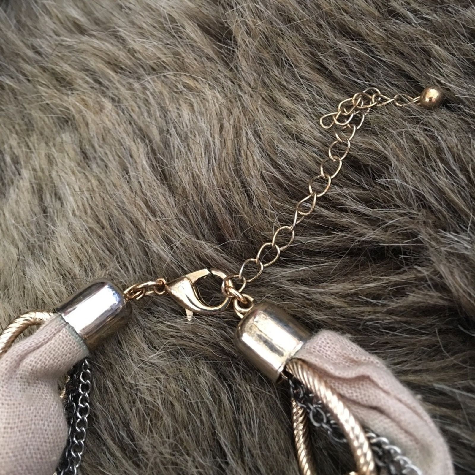 Vintage Vintage braided chain and fabric choker necklace Size ONE SIZE - 7 Thumbnail