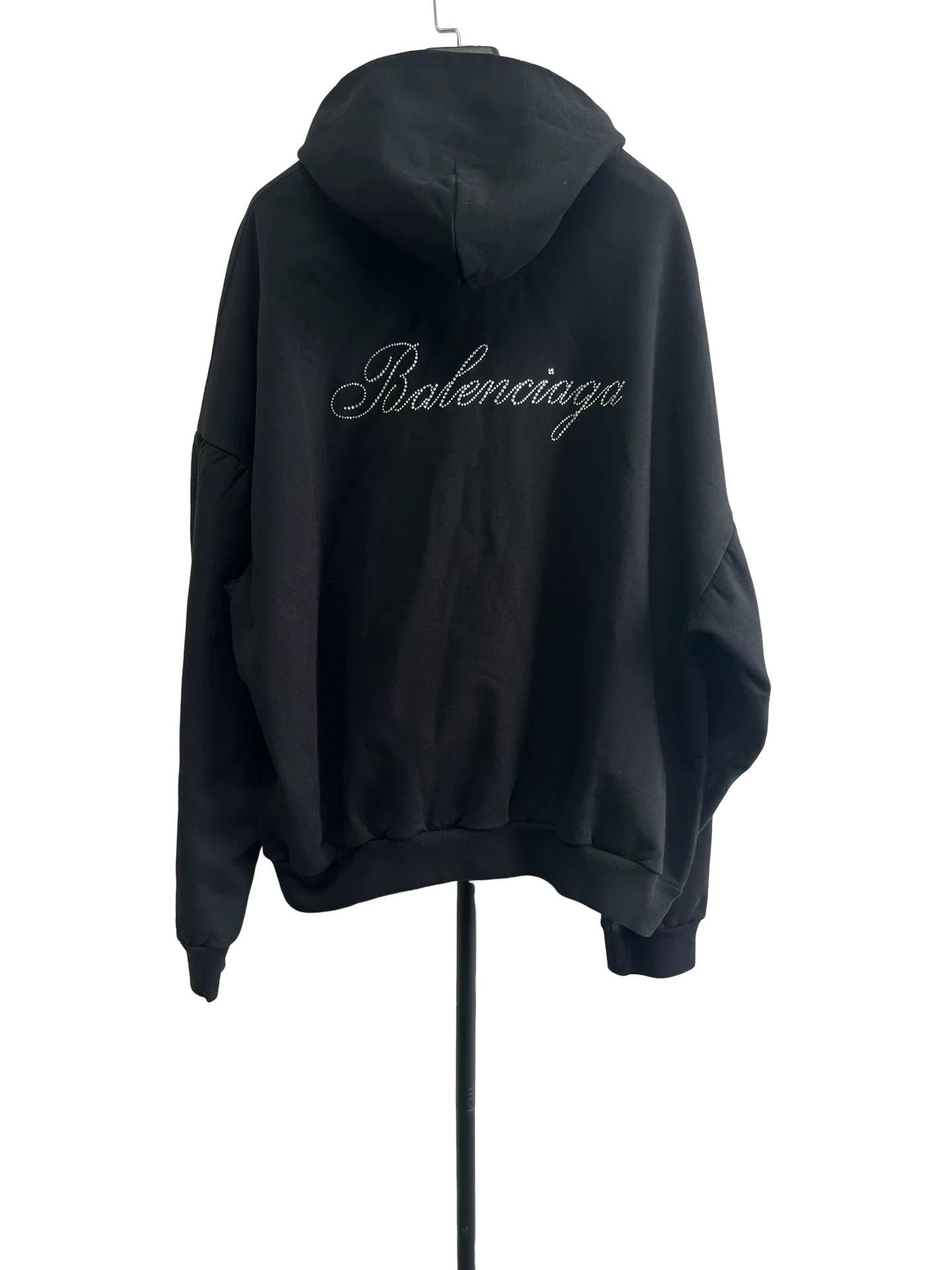 Balenciaga Balenciaga Rhinestone Logo Hoodie Black Size 1 Size US S / EU 44-46 / 1 - 1 Thumbnail