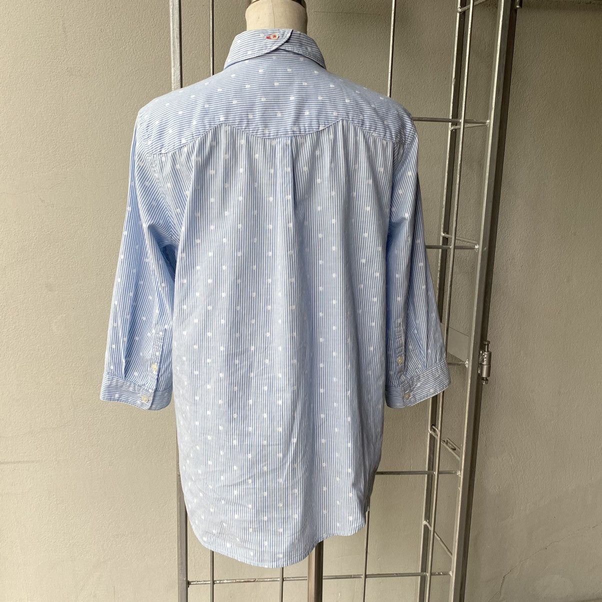 Frapbois FRAPBOIS Light Blue Stripe Polka Dot Shirt Size M / US 6-8 / IT 42-44 - 18 Thumbnail