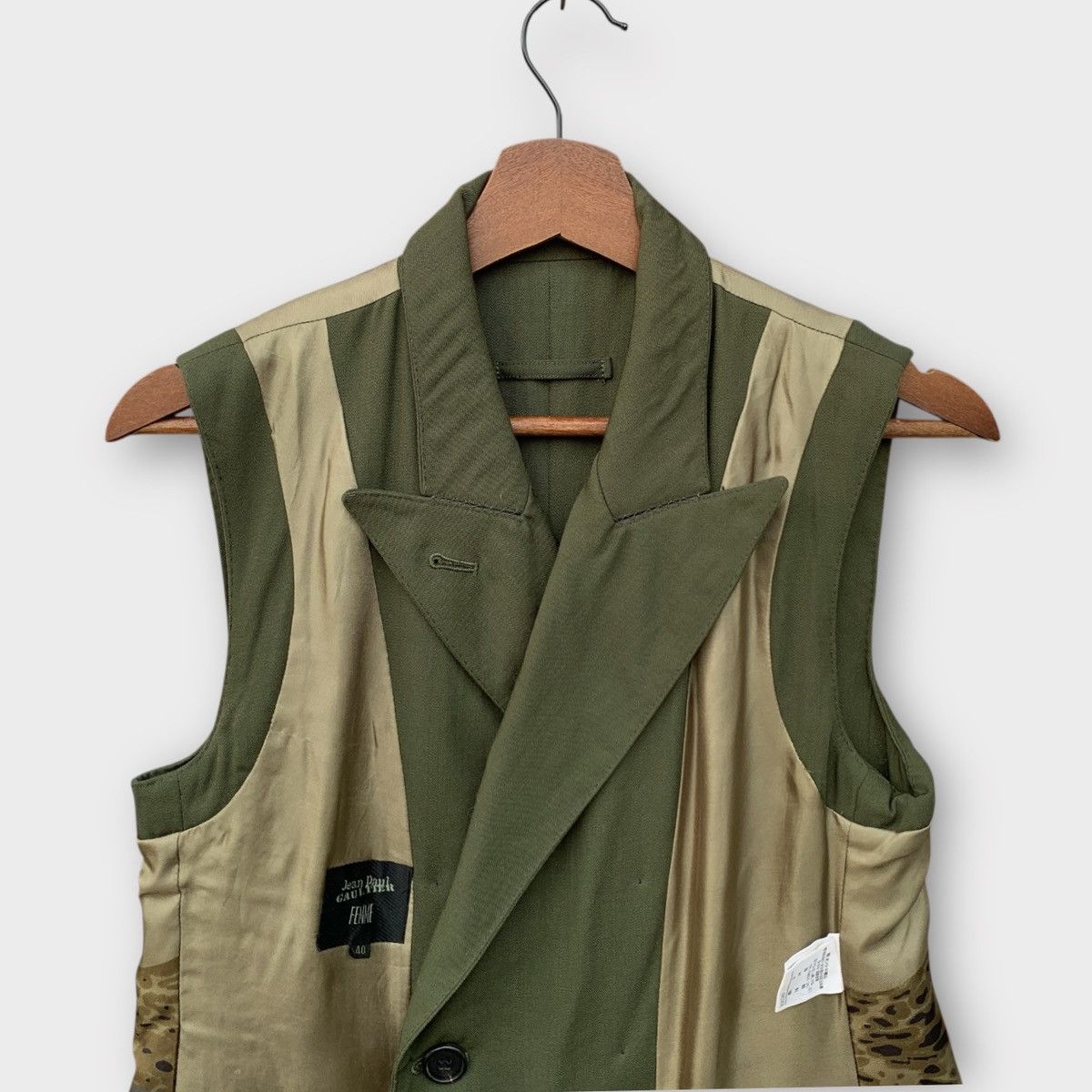 Jean Paul Gaultier AW98 Gaultier Leopard Double Breasted Sleeveless Wool Coat Size US XS / EU 42 / 0 - 6 Thumbnail