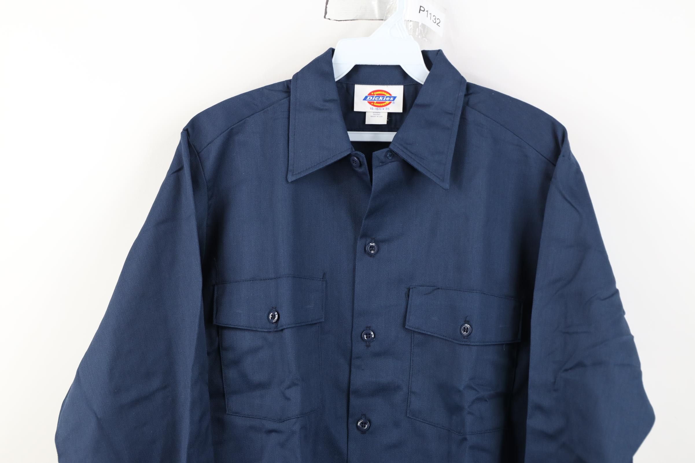 Dickies Deadstock Vintage 90s Dickies Mechanic Button Shirt Blue USA Size US M / EU 48-50 / 2 - 2 Thumbnail