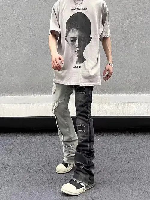 High Sport Vintage washed black and white patchwork jeans Size US 32 / EU 48 - 3 Thumbnail