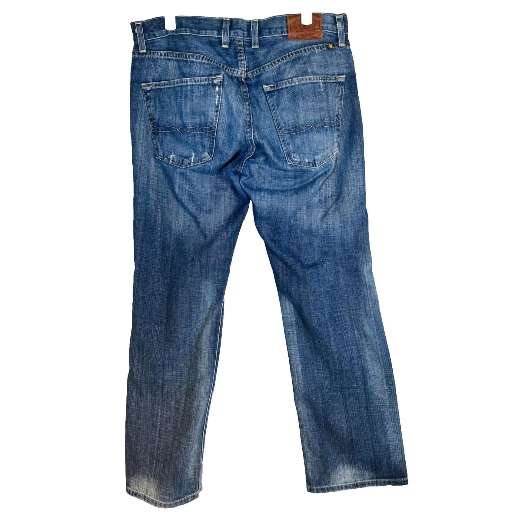 Lucky Brand Lucky Brand 221 Original Straight Jeans Mens 32x27 Blue Medium Wash Button Fly Denim 5-Pocket Logo Patch Size US 32 / EU 48 - 6 Thumbnail
