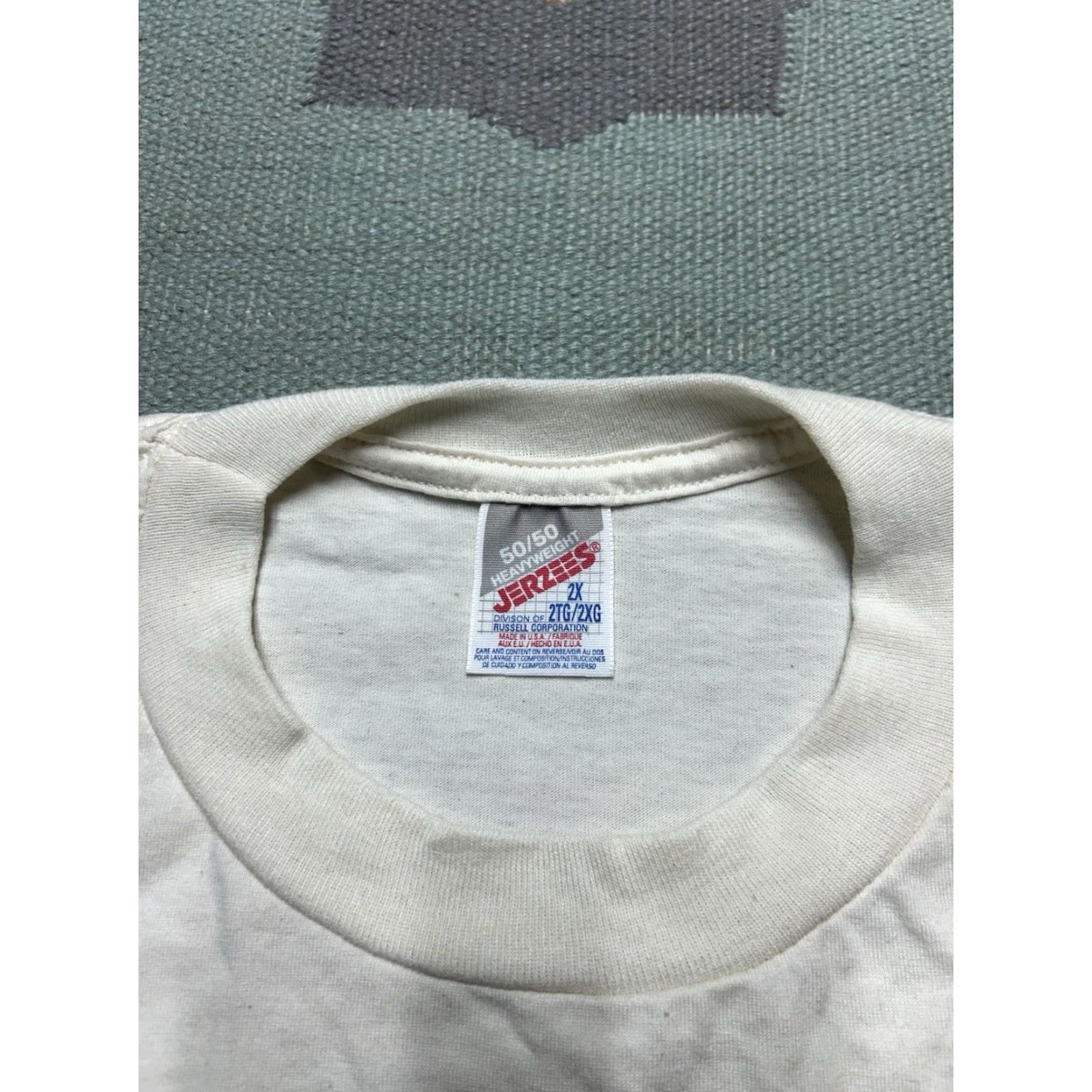 Jerzees VINTAGE 80s Jerzees T-Shirt White Grunge Deadstock NWT XXL Men Shirt Size US XXL / EU 58 / 5 - 7 Thumbnail