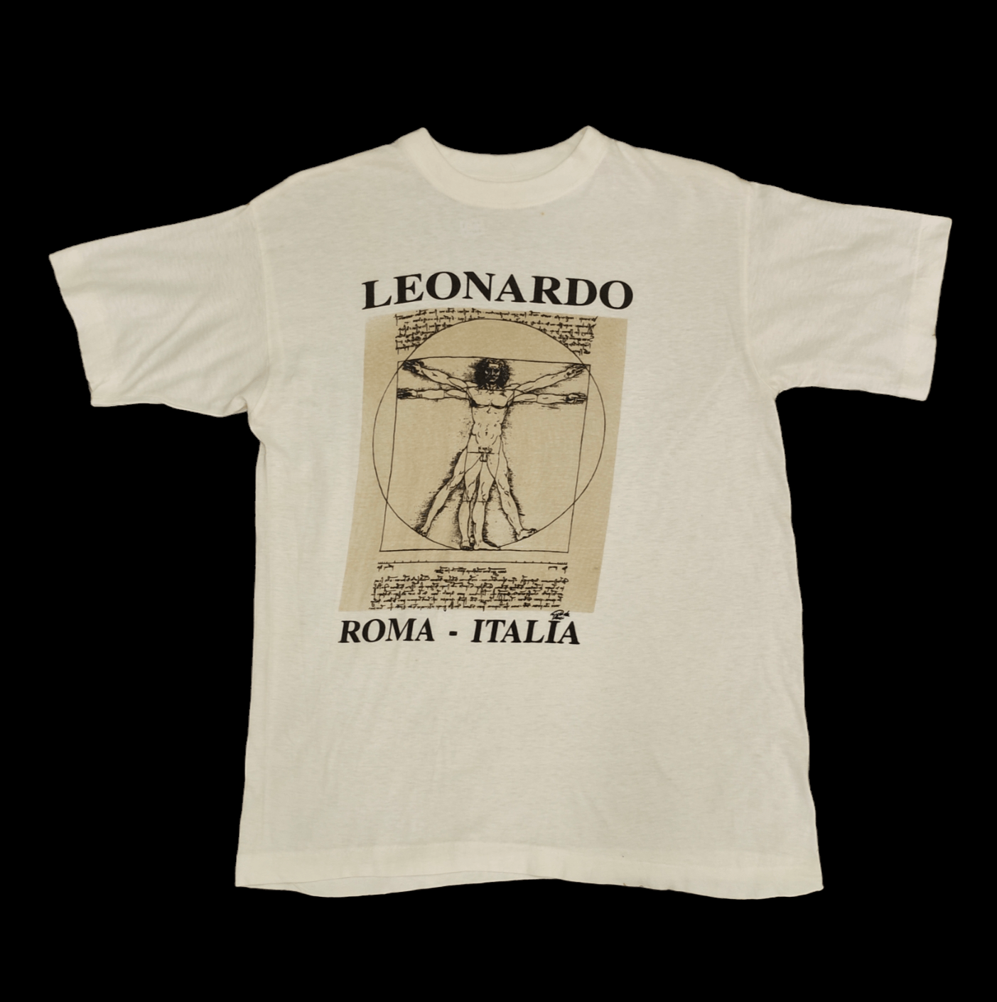 Leonard Paris 1990s Vitruvian Man By Leonardo Da Vinci artwork T-Shirt Size US M / EU 48-50 / 2 - 2 Thumbnail