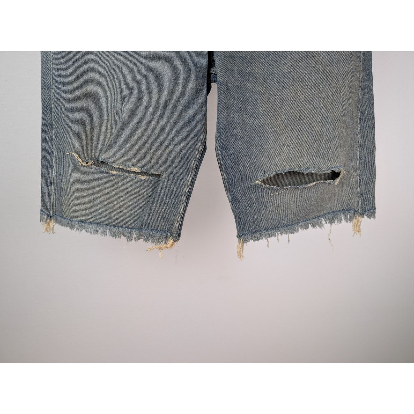 Balenciaga o1rshd1 Baggy Denim Shorts in Blue Rust M Size US 32 / EU 48 - 4 Thumbnail