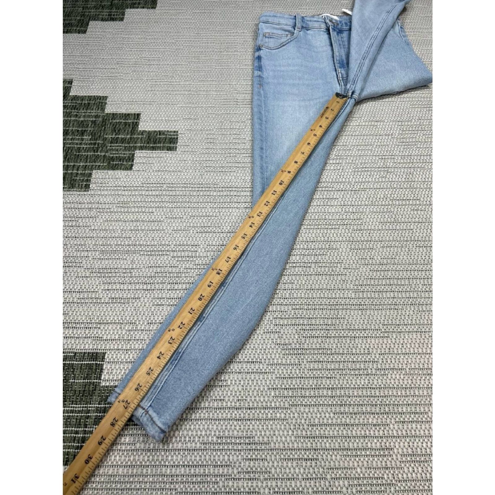 Zara Zara Jeans Womens 6 Blue Denim Logo Stretch High Rise Skinny 26x27 Adult Regular Button Zip Size 28" / US 6 / IT 42 - 6 Thumbnail