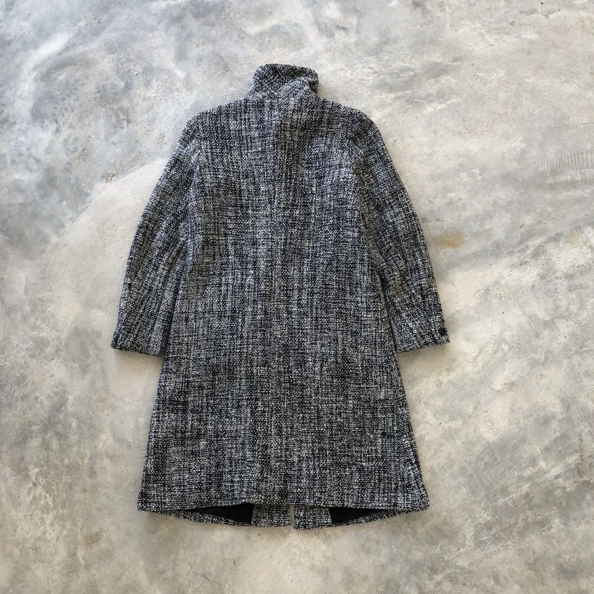 agnes b. AGNES B Tweed Wool Long Coat Jacket Size S / US 4 / IT 40 - 3 Thumbnail