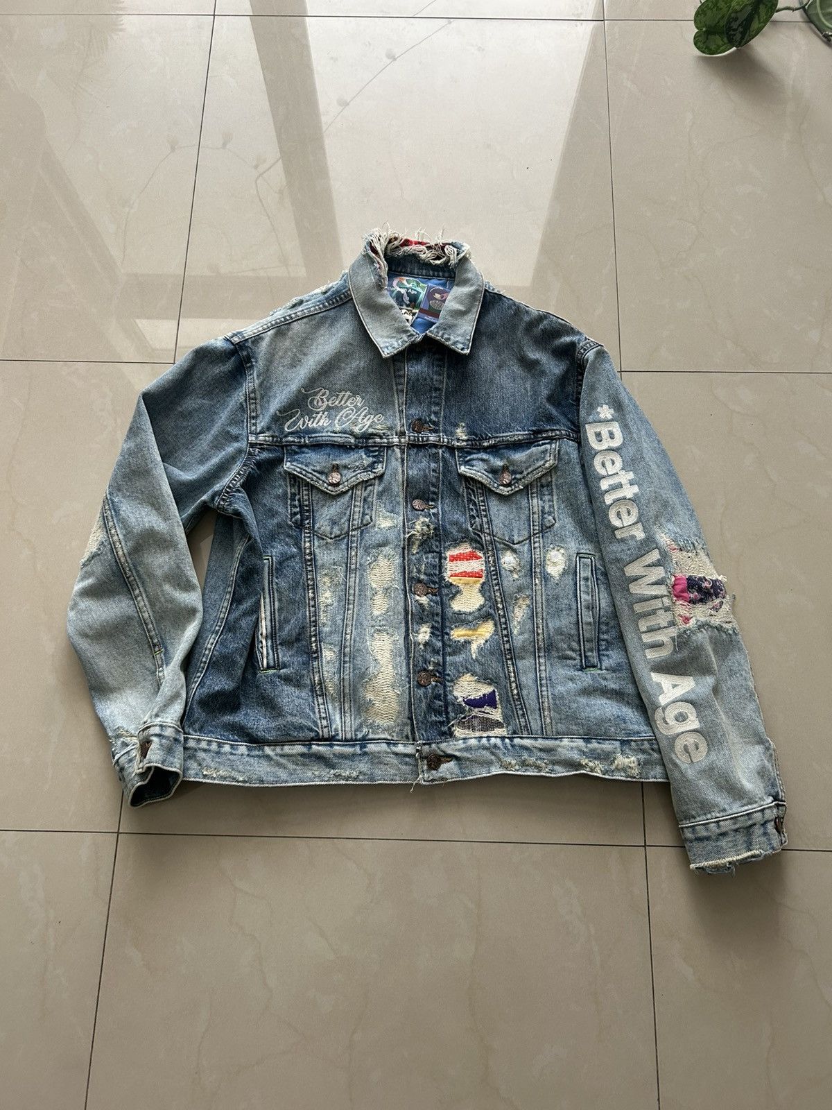 Better With Age Better With Age Patchwork Denim Jacket Size US XL / EU 56 / 4 - 1 Thumbnail