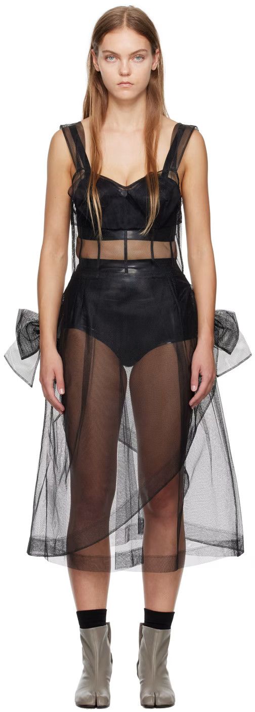 image of Maison Margiela O1W1Db10324 Midi Dress In Black, Women's (Size Small)