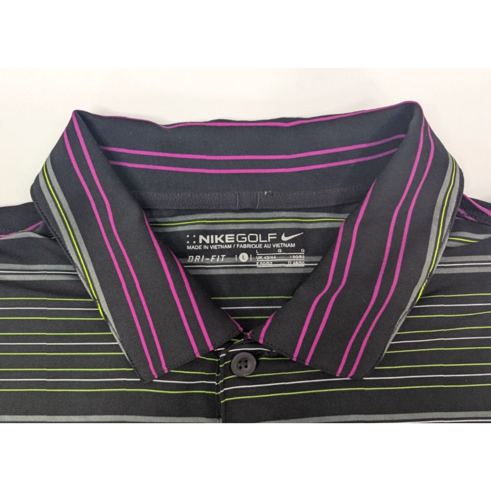 Nike Nike Golf Polo Shirt Short Sleeve Dri-Fit Stripe Black 360183-010 Men's Large Size US L / EU 52-54 / 3 - 6 Thumbnail