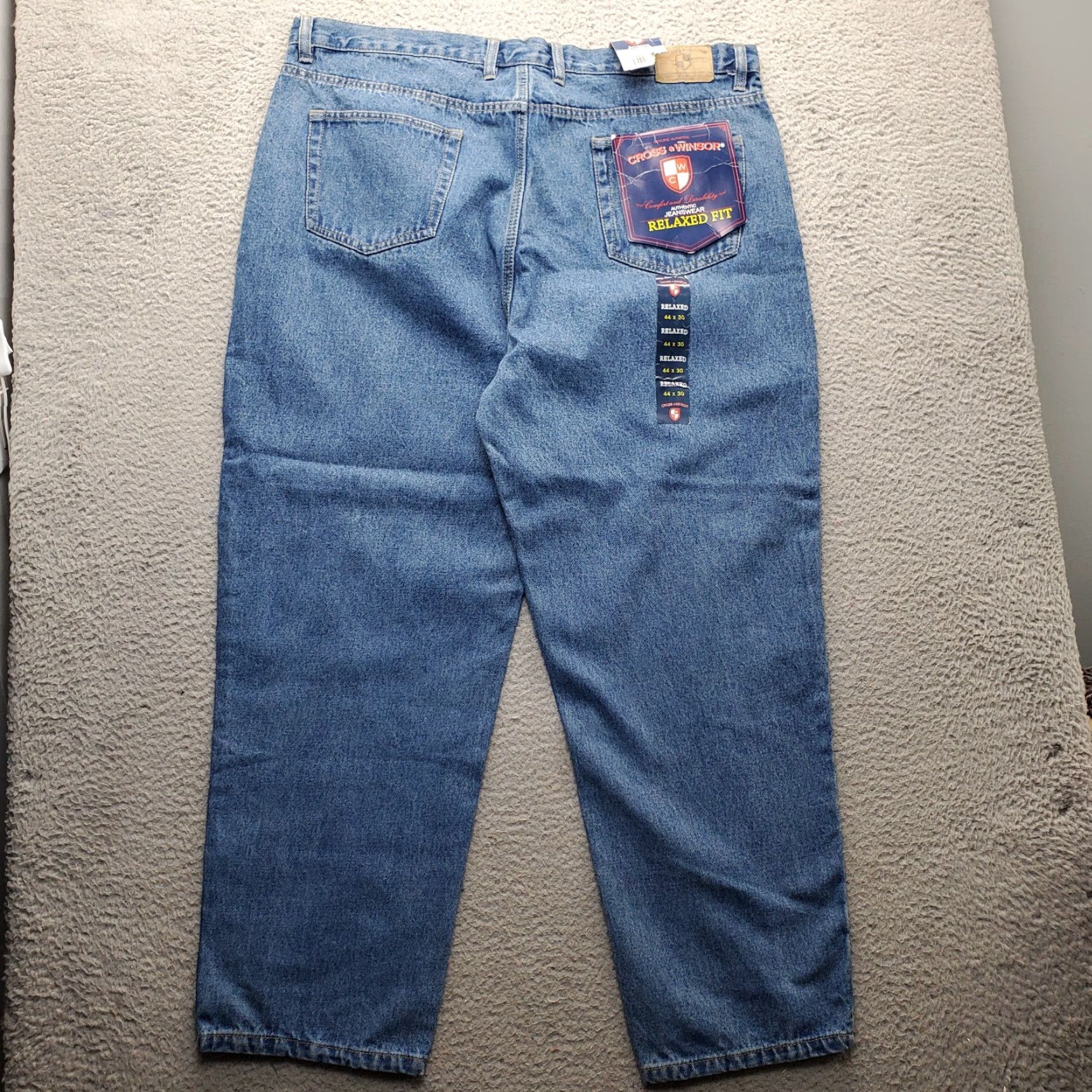 Denime Cross & Winsor Jeans Mens 44x30 Blue Denim Relaxed Fit Cotton 5-Pocket Straight Mens Size 44 Blue 100% Cotton NWT Size US 44 / EU 60 - 2 Thumbnail