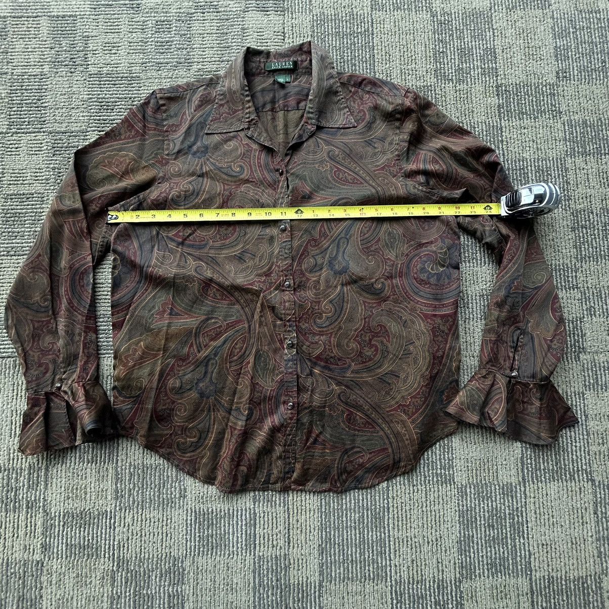 Ralph Lauren Vtg Ralph Lauren Paisley Silk Bell Sleeve Button-Up Shirt Size L / US 10 / IT 46 - 6 Thumbnail