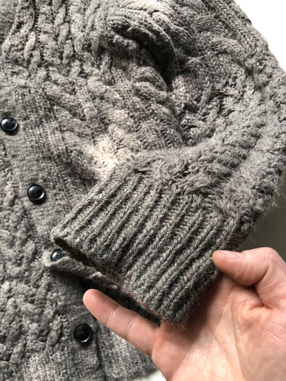 Allsaints AllSaints Men’s Wool Alpaca Cable Knit Cardigan - Size M Size US M / EU 48-50 / 2 - 5 Thumbnail