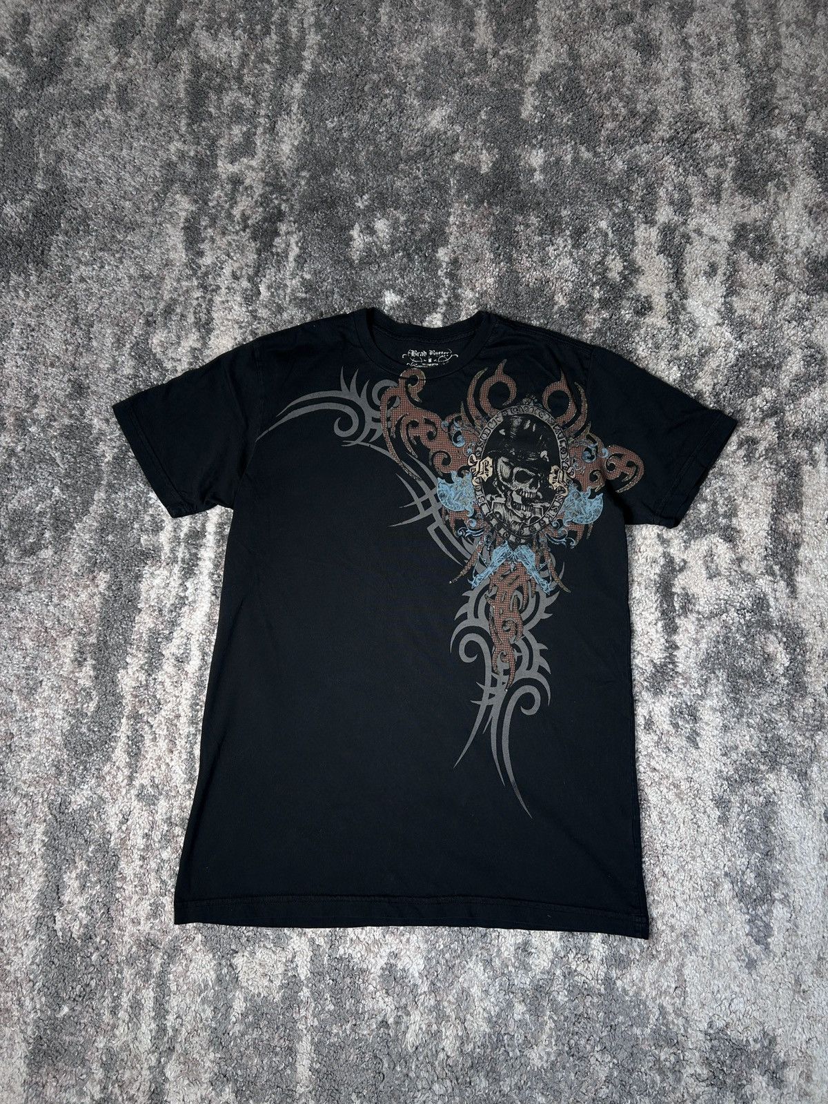 Affliction × Southpole × Tapout Rare Brad Butter Wings Cross Tee Y2K Affliction Style Size US M / EU 48-50 / 2 - 5 Thumbnail