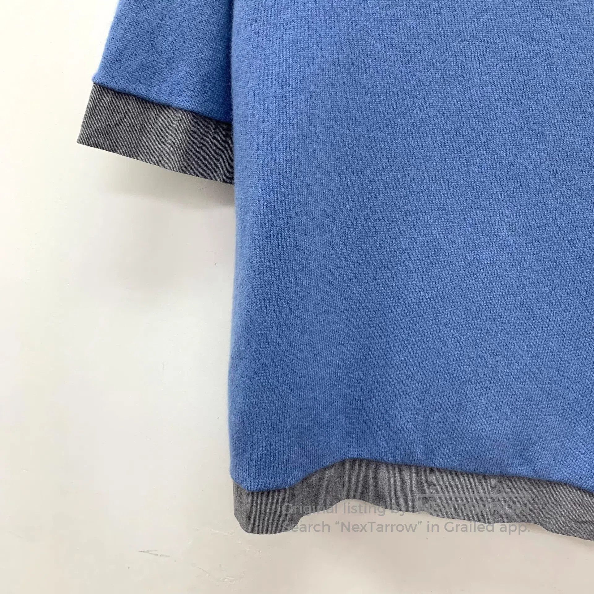 Moncler Moncler Blue Logo Patch Wool Round Neck Short Sleeve T-Shi Size US S / EU 44-46 / 1 - 4 Thumbnail