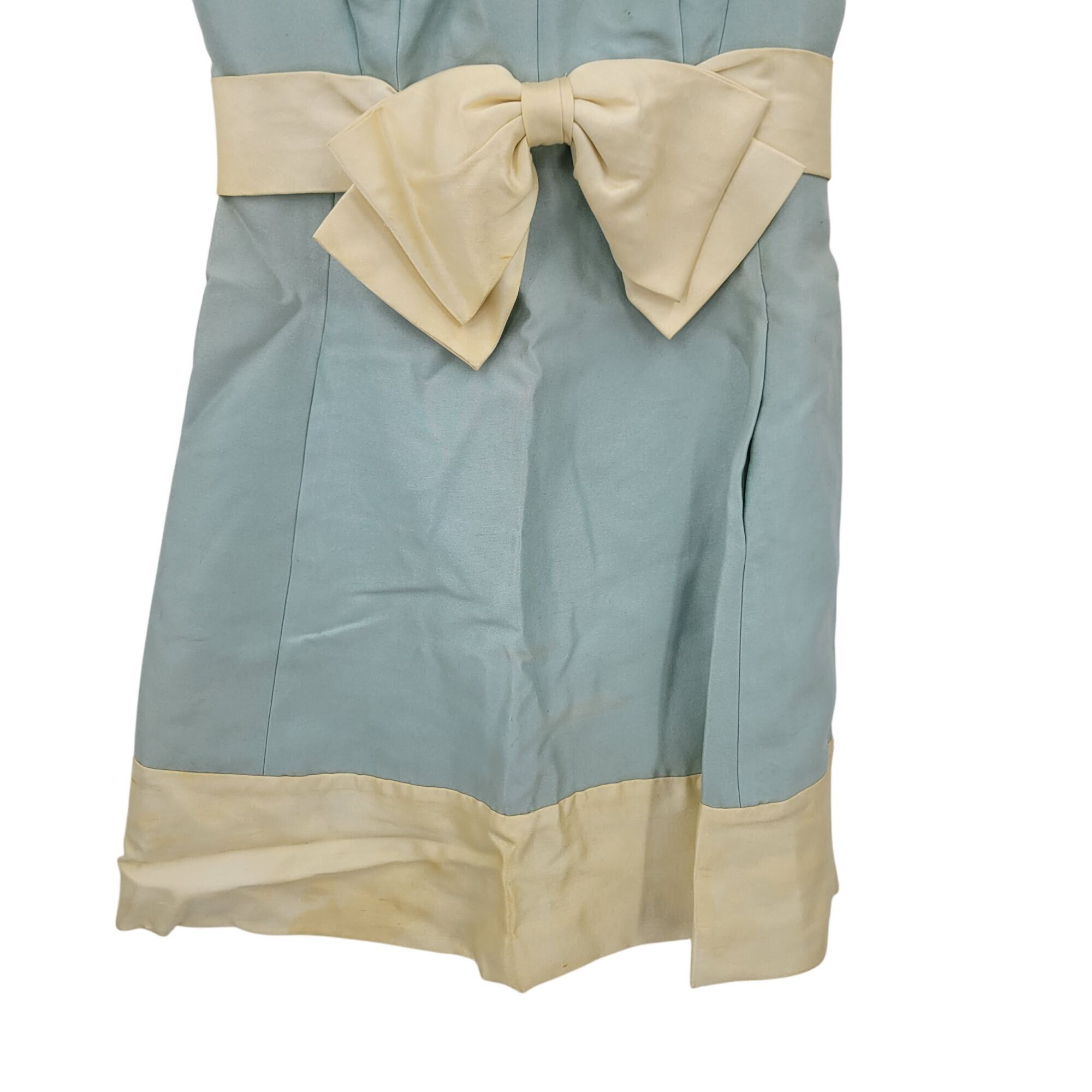 Vintage Vtg 60s Womens Party Dress Sz 16 Bow Hong Kong Mint Blue Sle Size XXL / US 16-18 / IT 52-54 - 6 Thumbnail