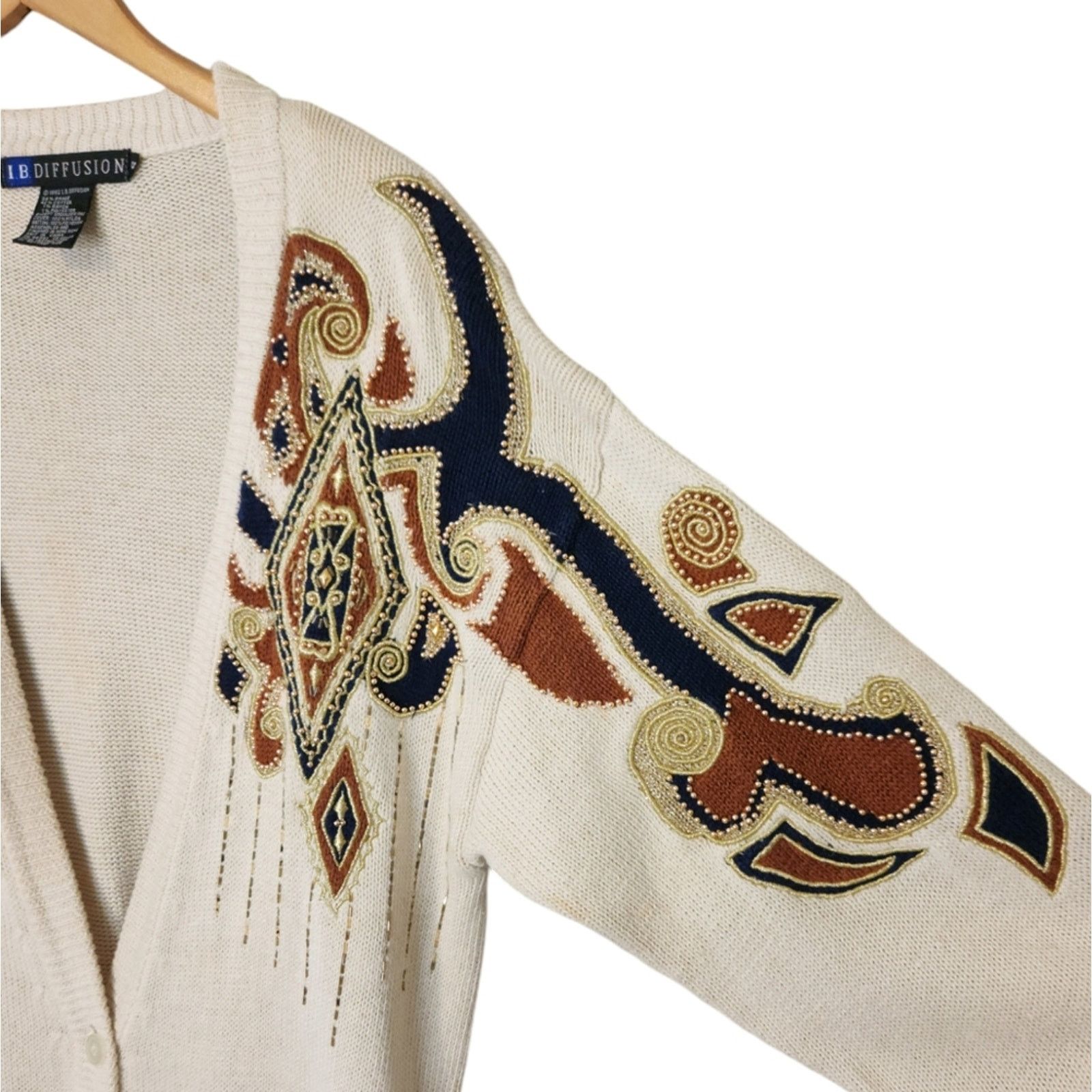 Vintage IBDiffusion 90's Vintage Cardigan Sweater Small Size S / US 4 / IT 40 - 3 Thumbnail