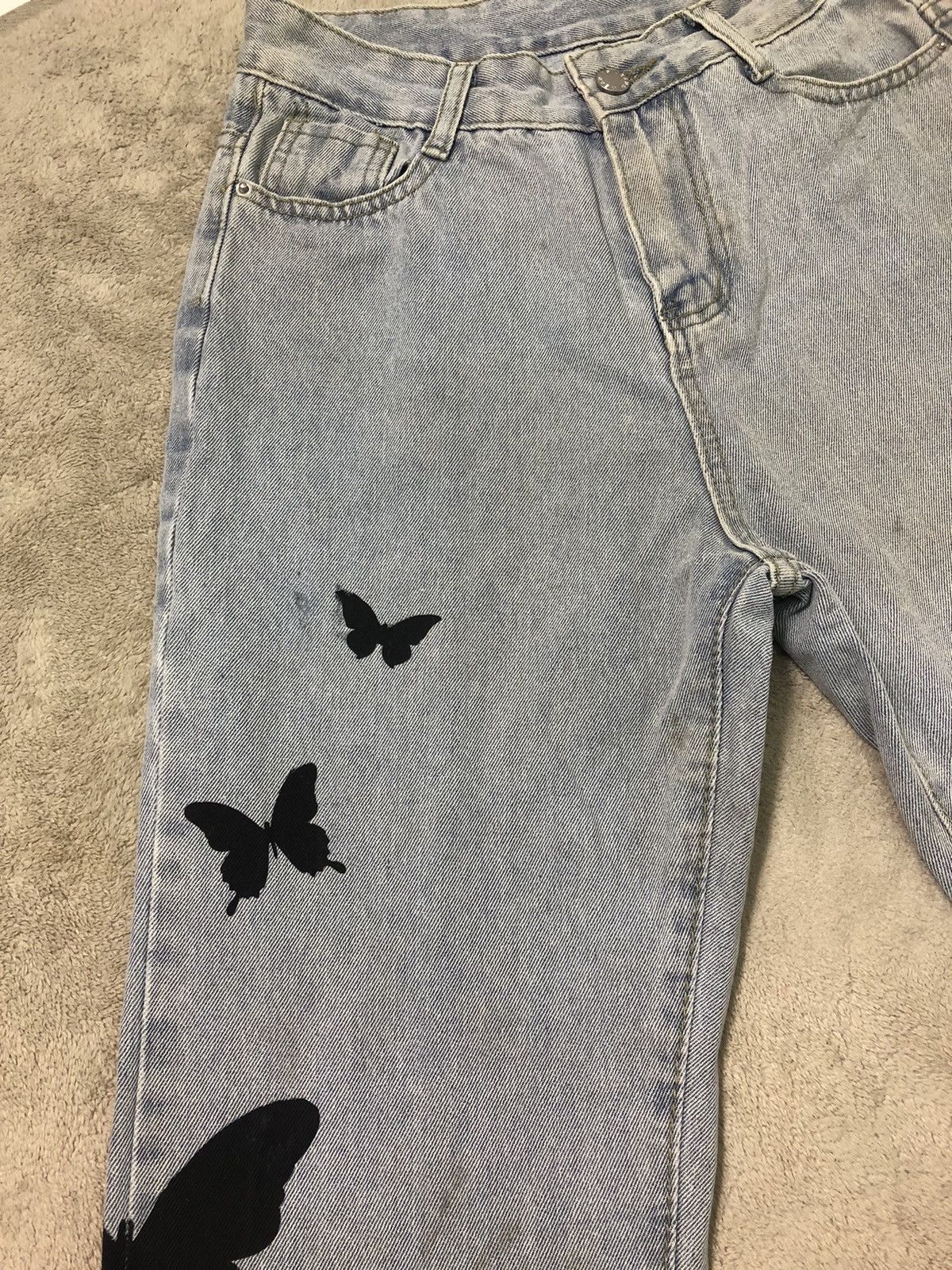Vintage 🦋 Vintage 90s ZS Jeans Butterfly Silhouettes Straight Denim Size US 29 - 6 Thumbnail