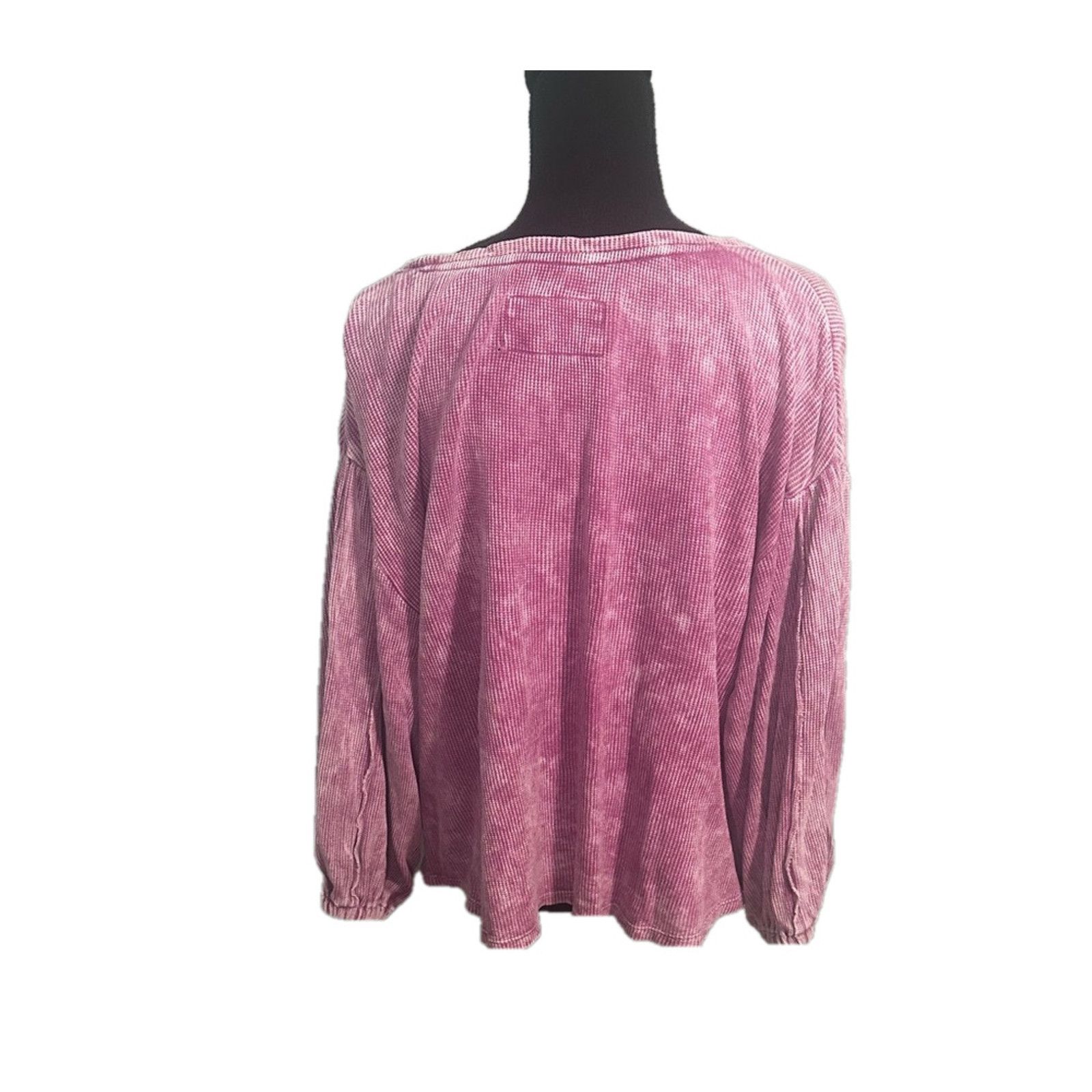Anthropologie Pilcro Anthropologie Tie Dye Thermal Top-3/4 Sleeves Pink Size M / US 6-8 / IT 42-44 - 4 Thumbnail