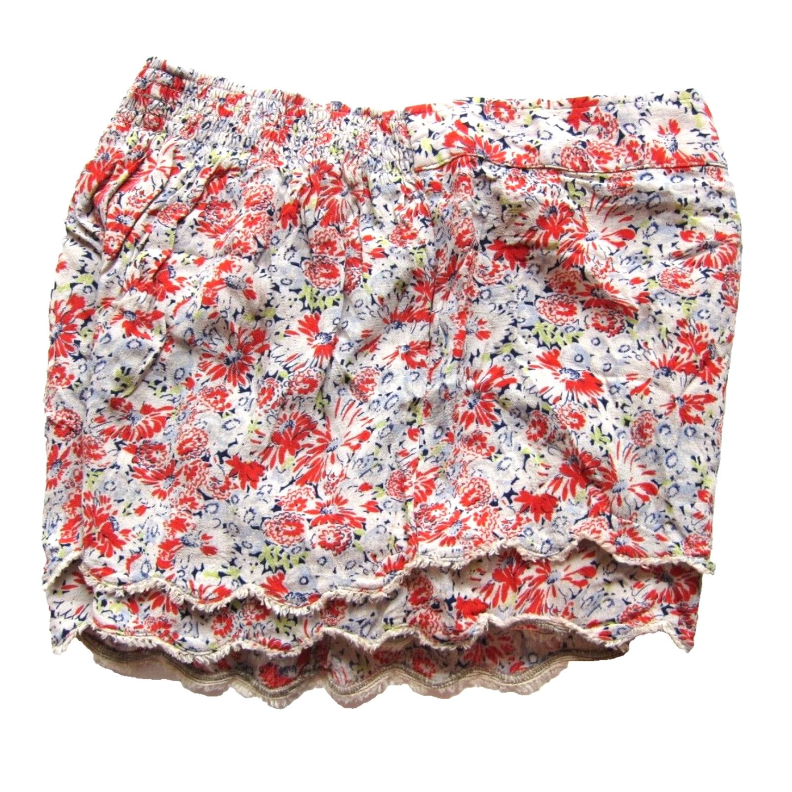 Free People Free People Shirt Women Small High Rise Booty Short Floral 100% Rayon Orange Blue Green Spring Summer Fall Women Size 28" / US 6 / IT 42 - 5 Thumbnail