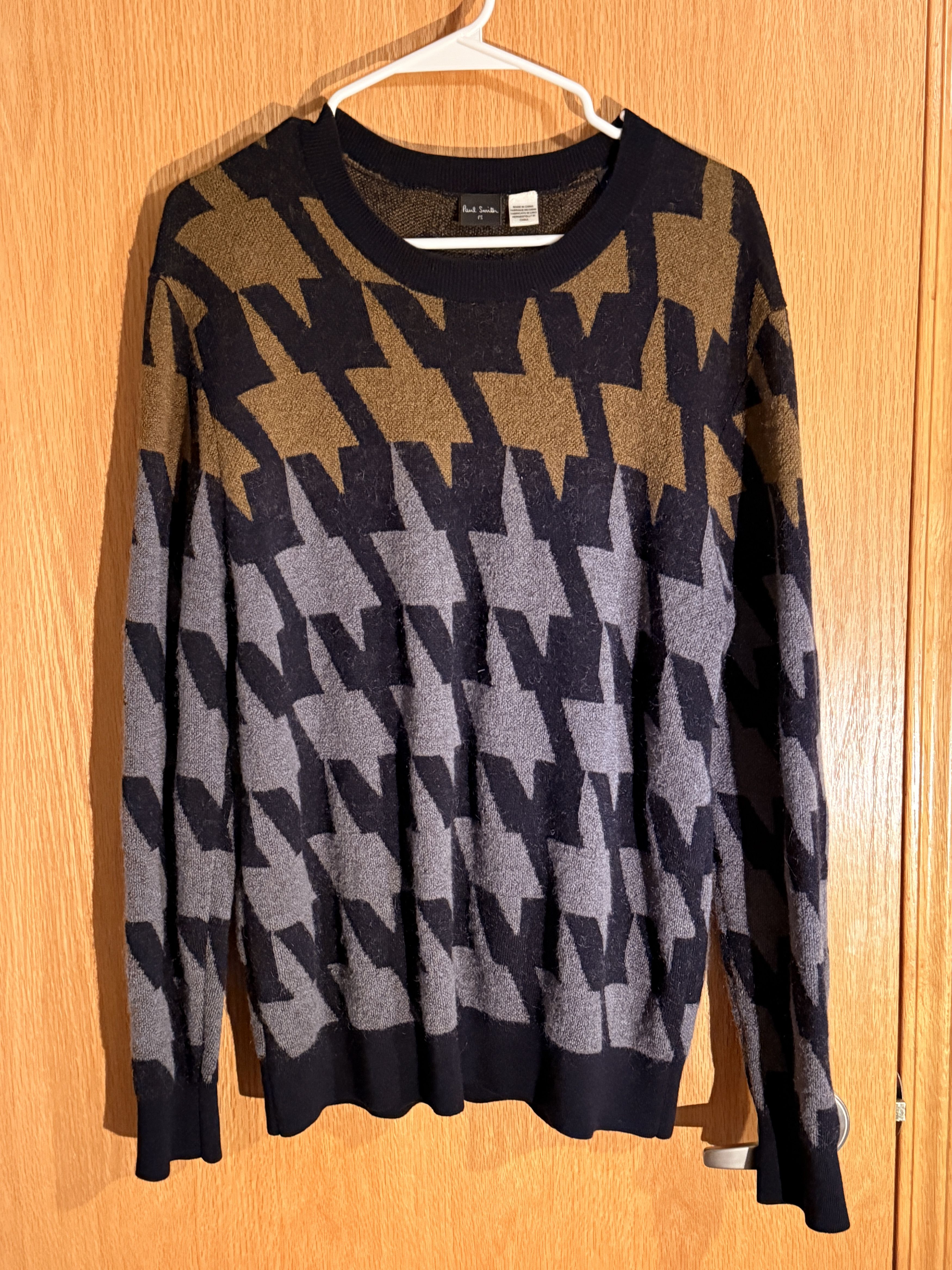 Paul Smith Paul Smith Small Gold Grey Wool Pattern Houndstooth Merino Size US S / EU 44-46 / 1 - 1 Thumbnail