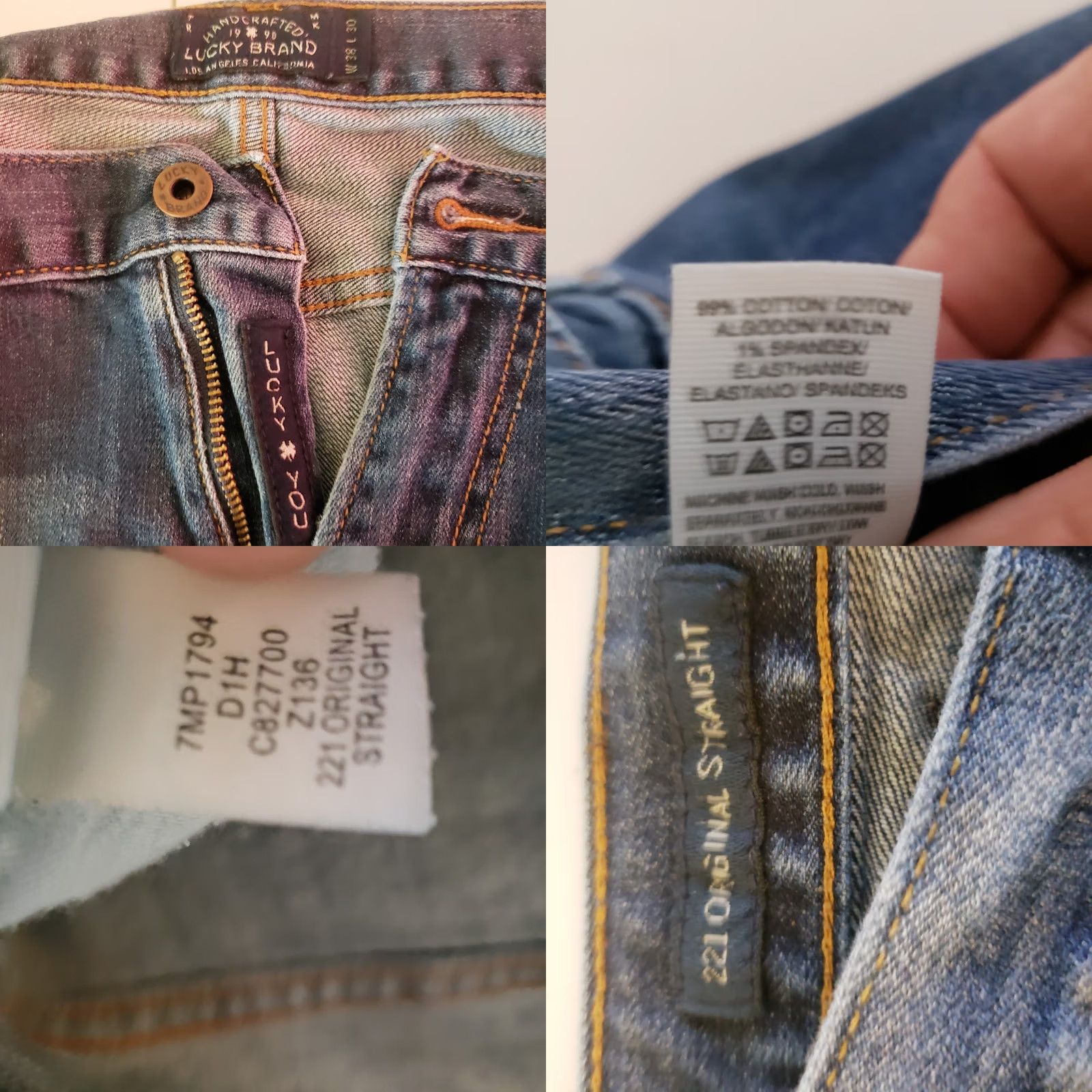 Lucky Brand Lucky Brand Men's 221 Original Straight Jeans Blue Wash Stretch Denim 38x30 Size US 38 / EU 54 - 10 Thumbnail