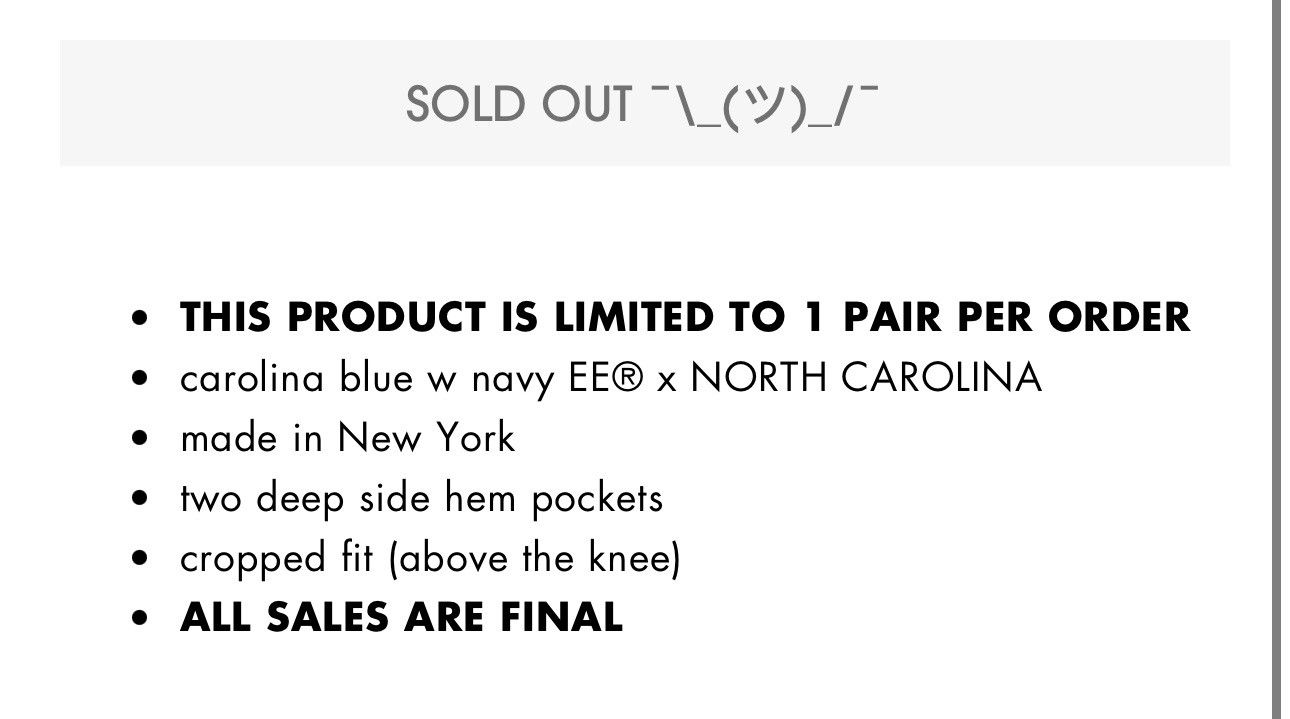 Eric Emanuel × NCAA Eric Emanuel North Carolina Basic Shorts Large Size US 34 / EU 50 - 11 Thumbnail
